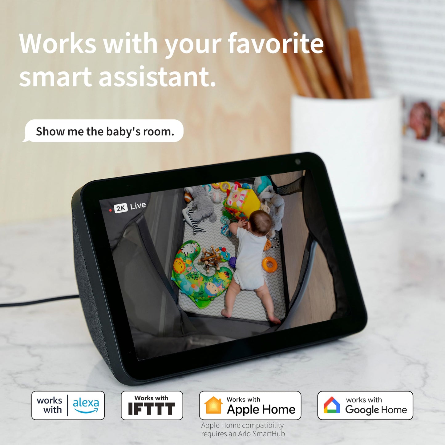 Arlo 2K Indoor Security Camera with 2-Way Audio