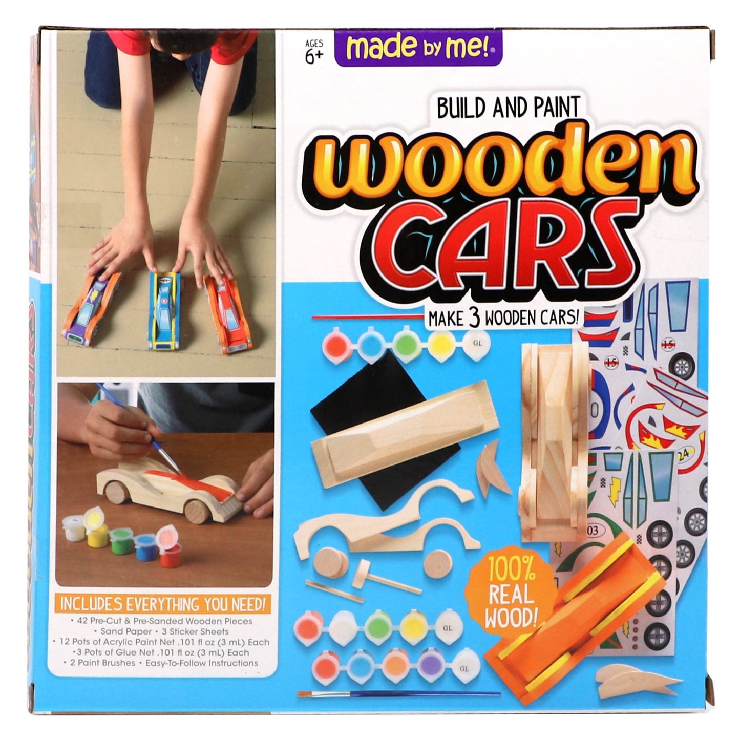 Build & Paint Your Own Wooden Race Cars Kit