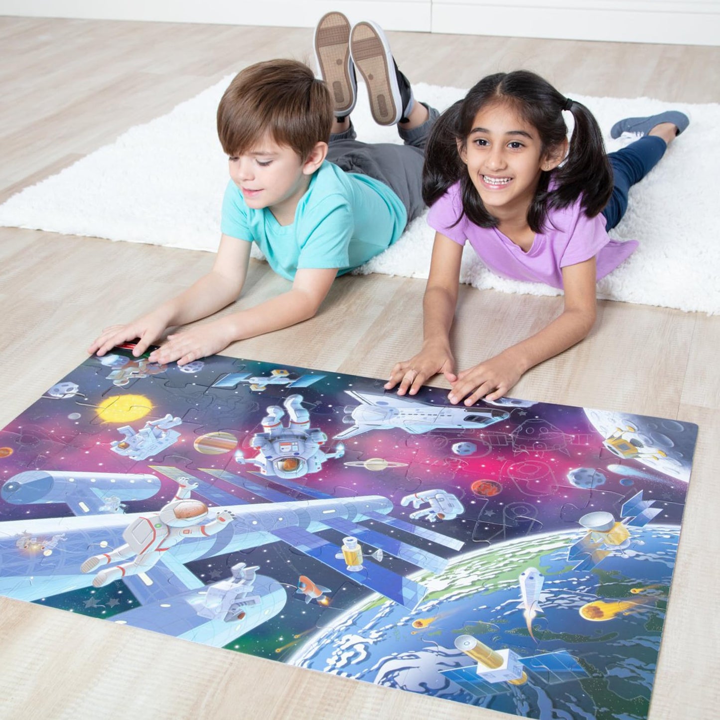 Melissa & Doug Glow-in-the-Dark Space Puzzle - 48 Pieces