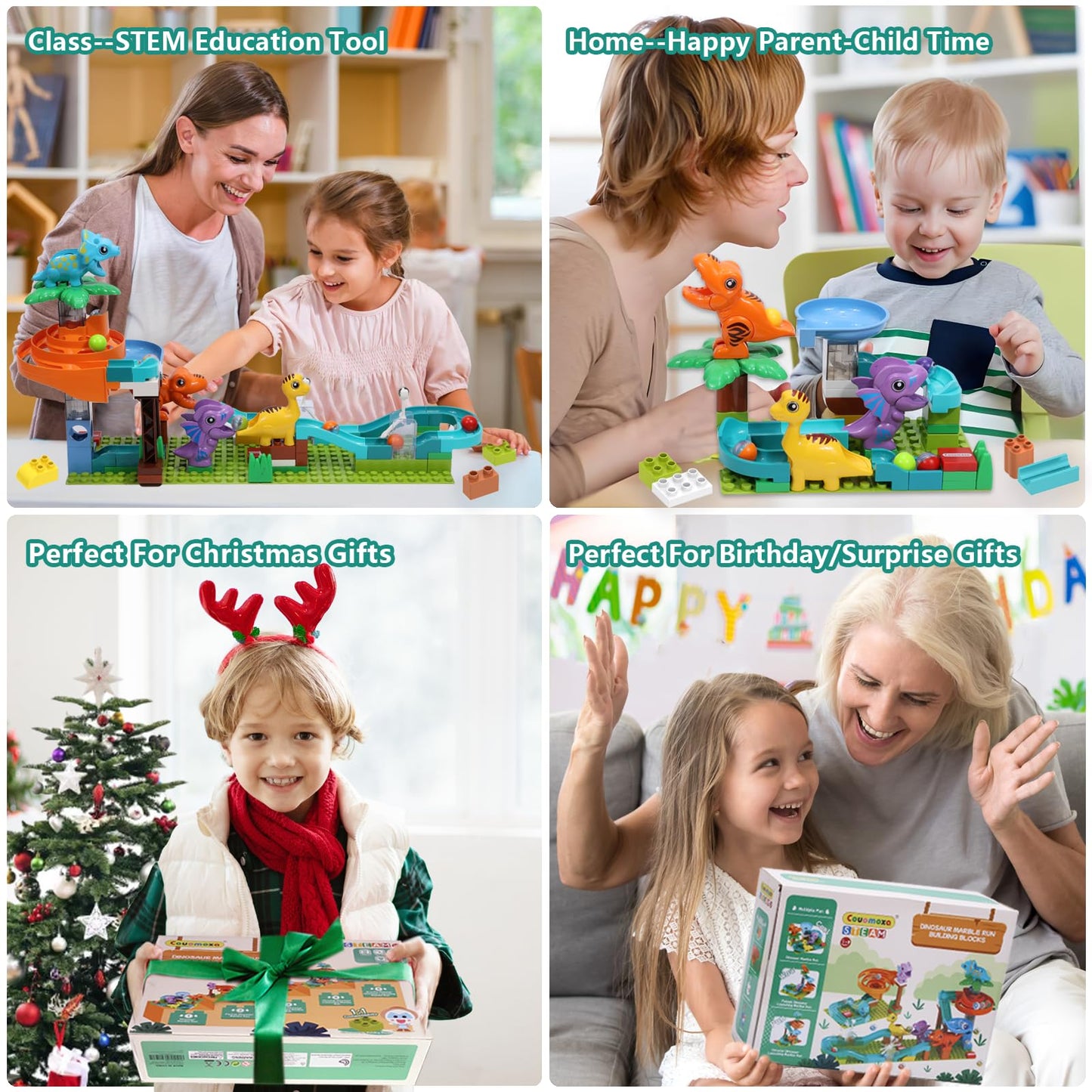 Dinosaur Marble Run Building Blocks for Kids