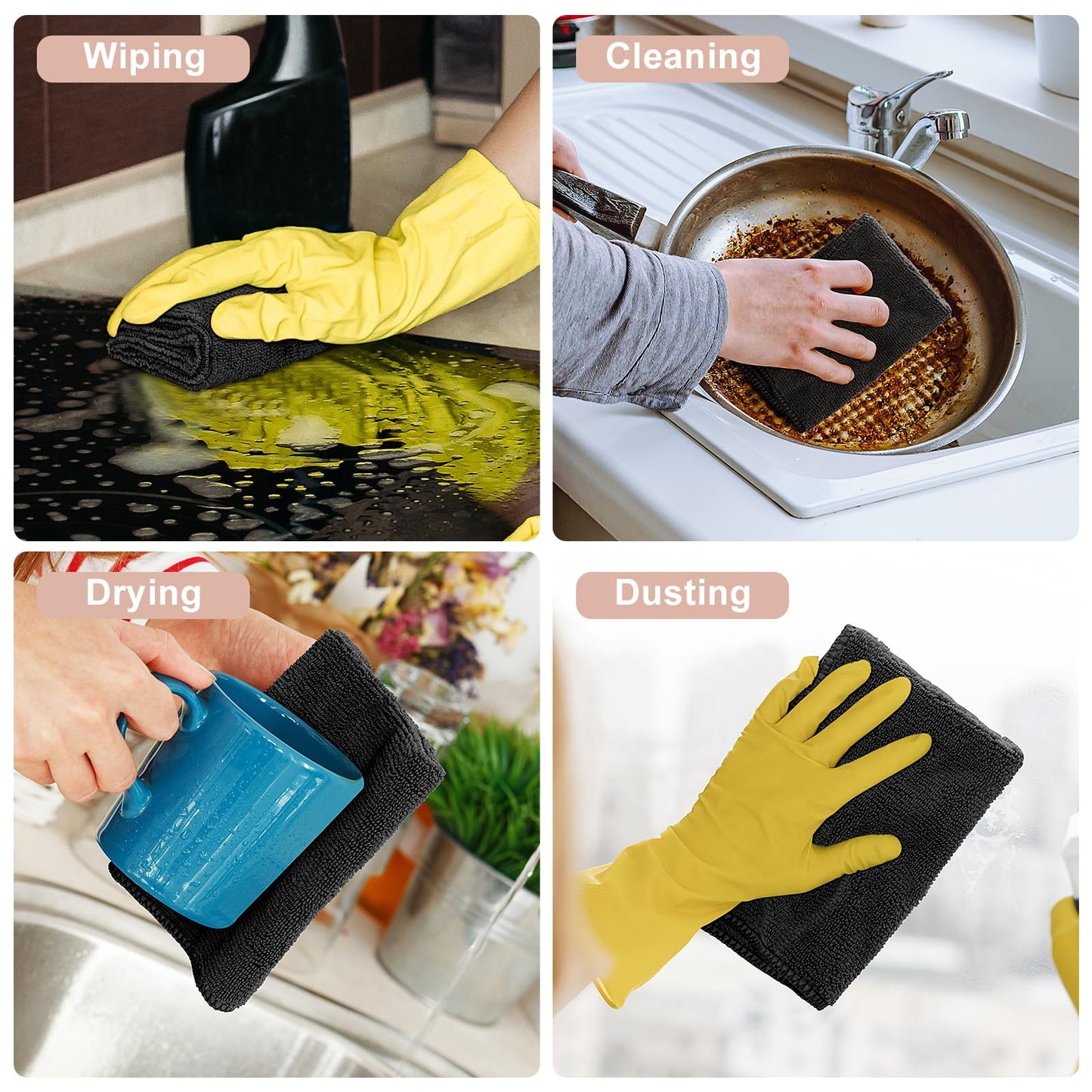 12 Pack Microfiber Cleaning Cloths!