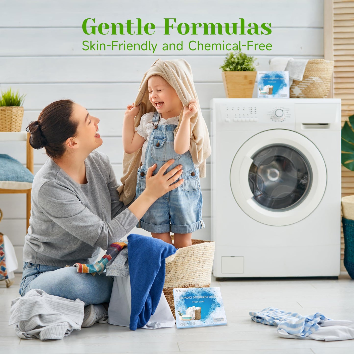 Laundry Detergent Sheets - Laundry Sheets Detergent Eco-friendly No Plastic Recyclable Packaging,Washing Detergent Soap Strips for Home Dorm Travel Camping (L, 32 Load)