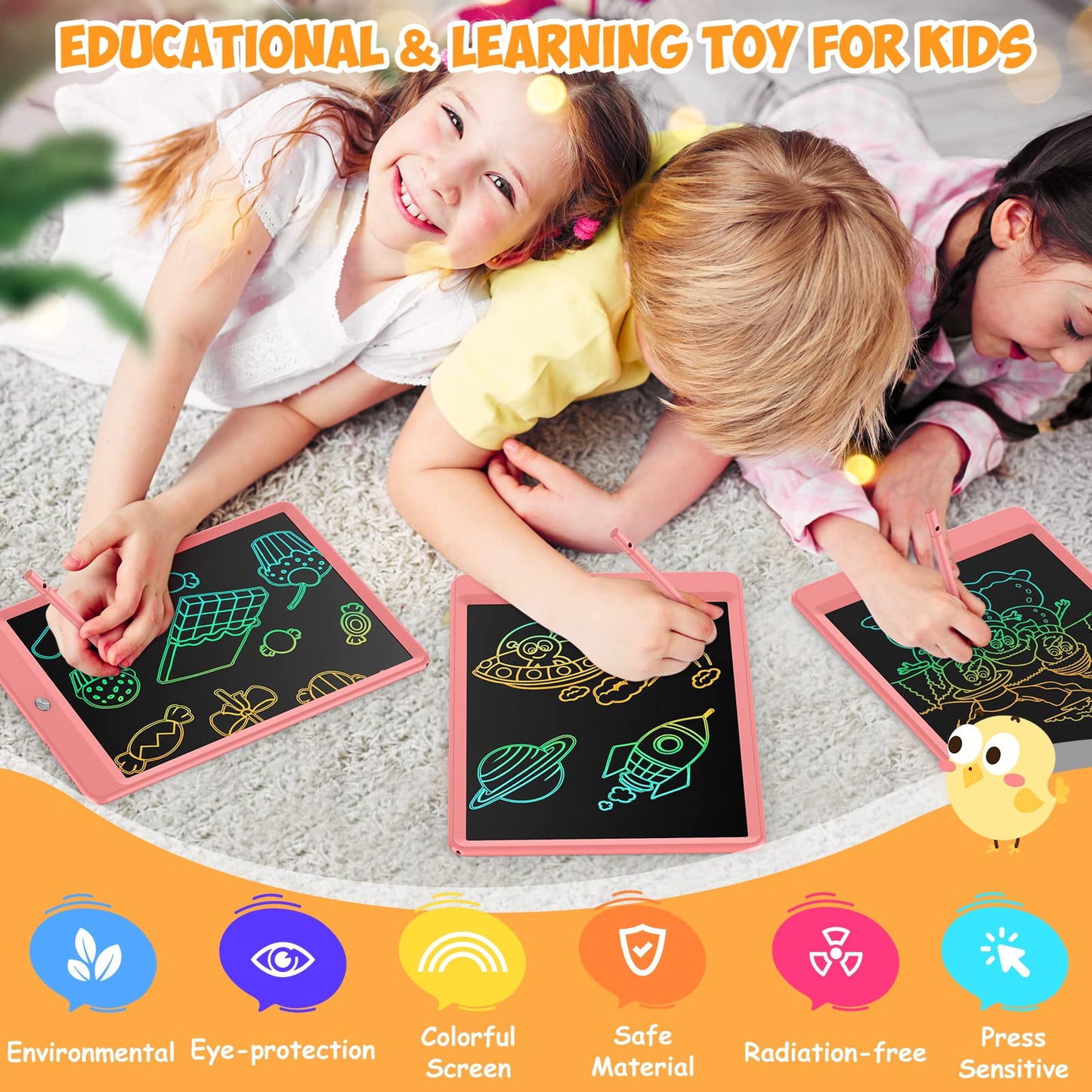 Colorful LCD Writing Tablet for Kids, 10 Inch