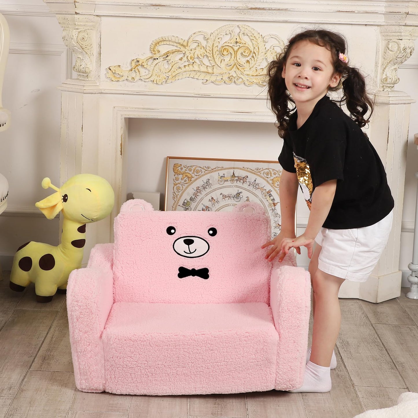 2-in-1 Toddler Convertible Sofa Lounger for Kids