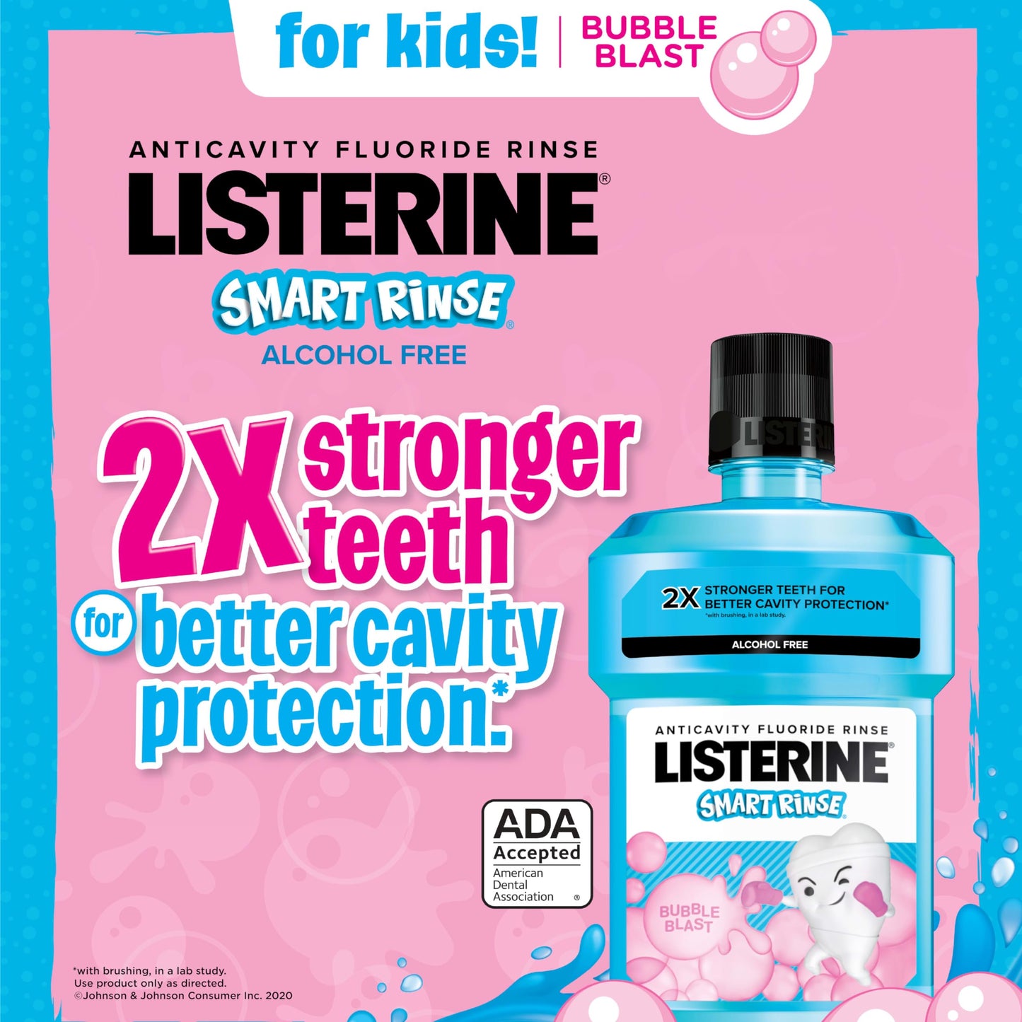 Listerine Alcohol-Free Kids Anticavity Fluoride Mouthwash, ADA Accepted for Cavity Protection and Bad Breath - Bubblegum, 3 Packs 16.9 oz