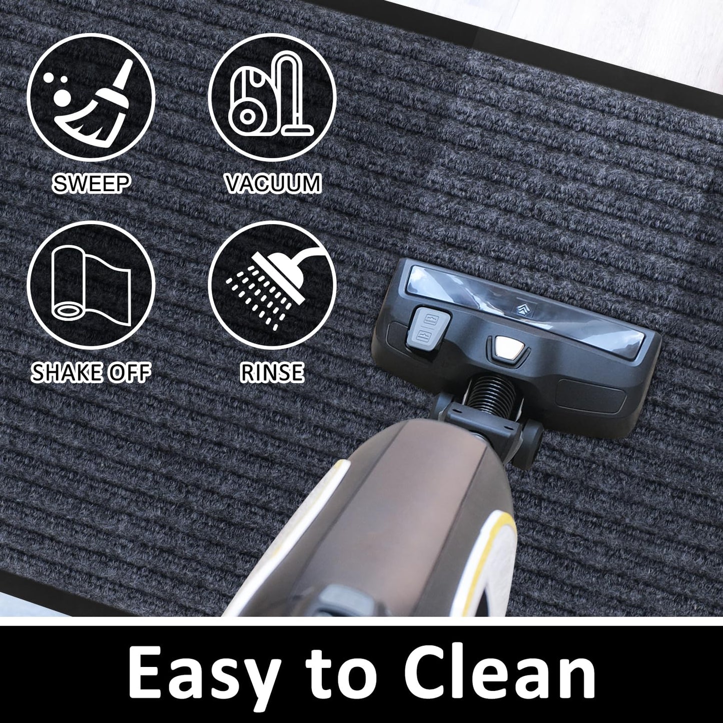 Non-Slip Grey Front Doormat for Indoor/Outdoor