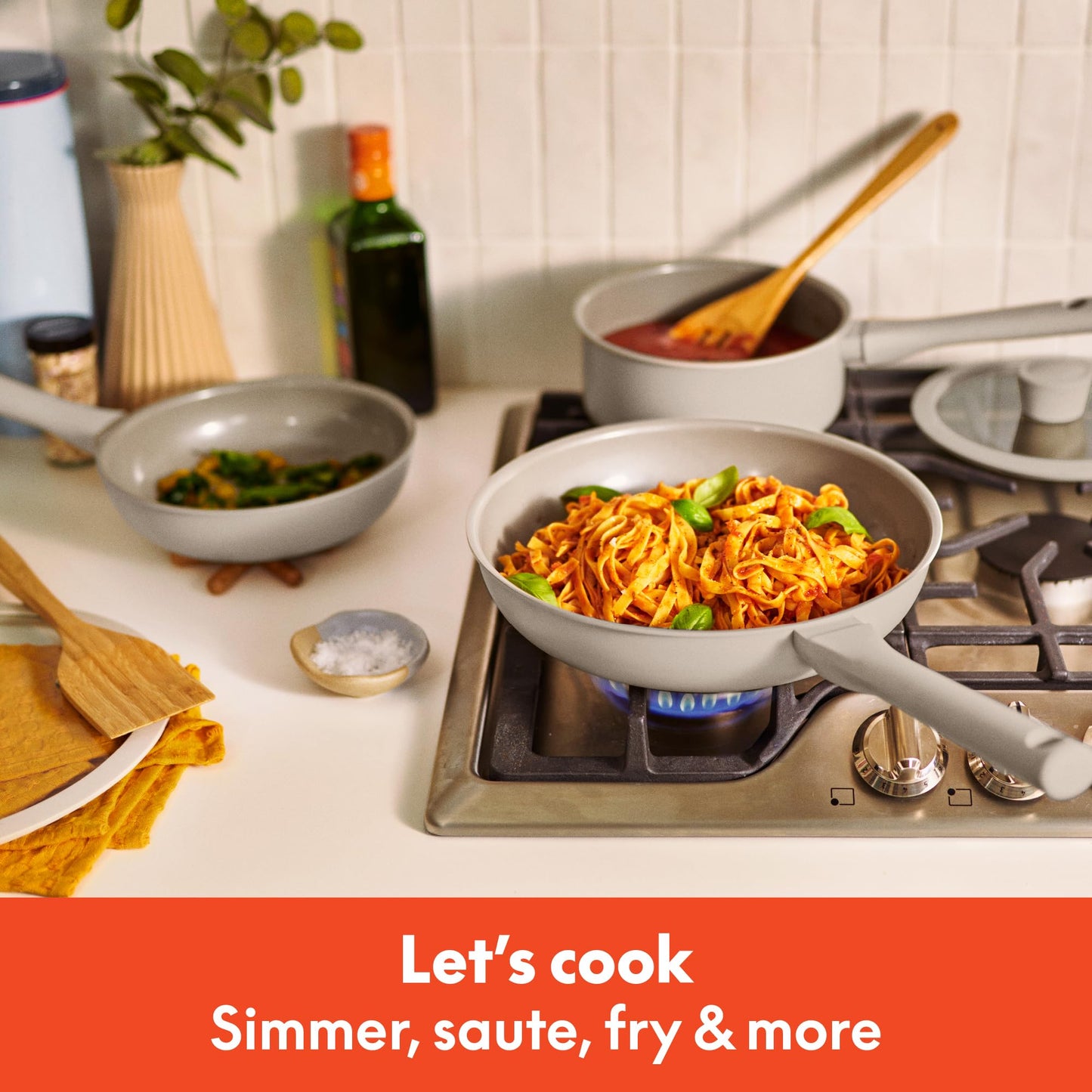 BELLA 7-Piece Nonstick Cookware Set with Lids