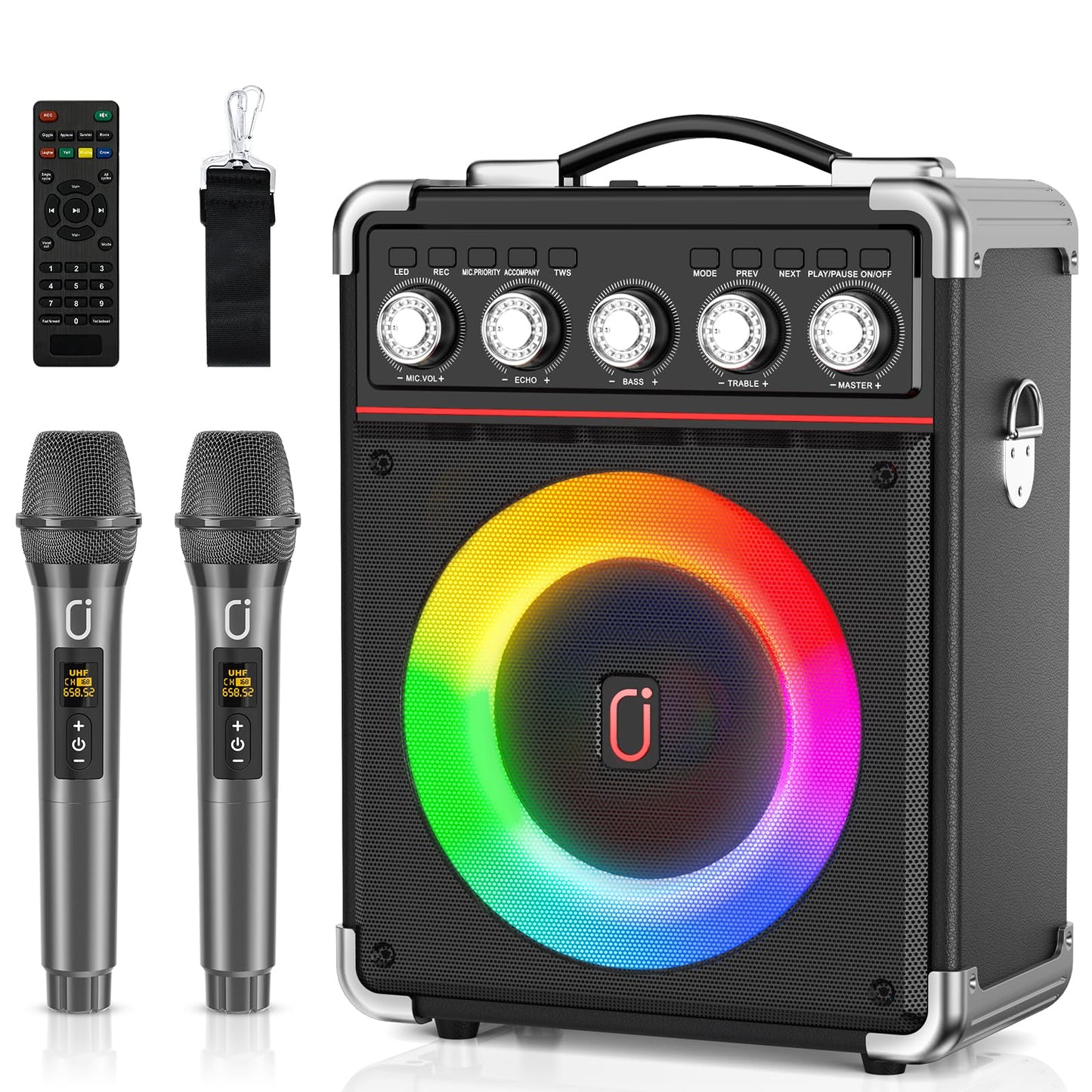 Karaoke Machine with 2 Microphones by HWWR