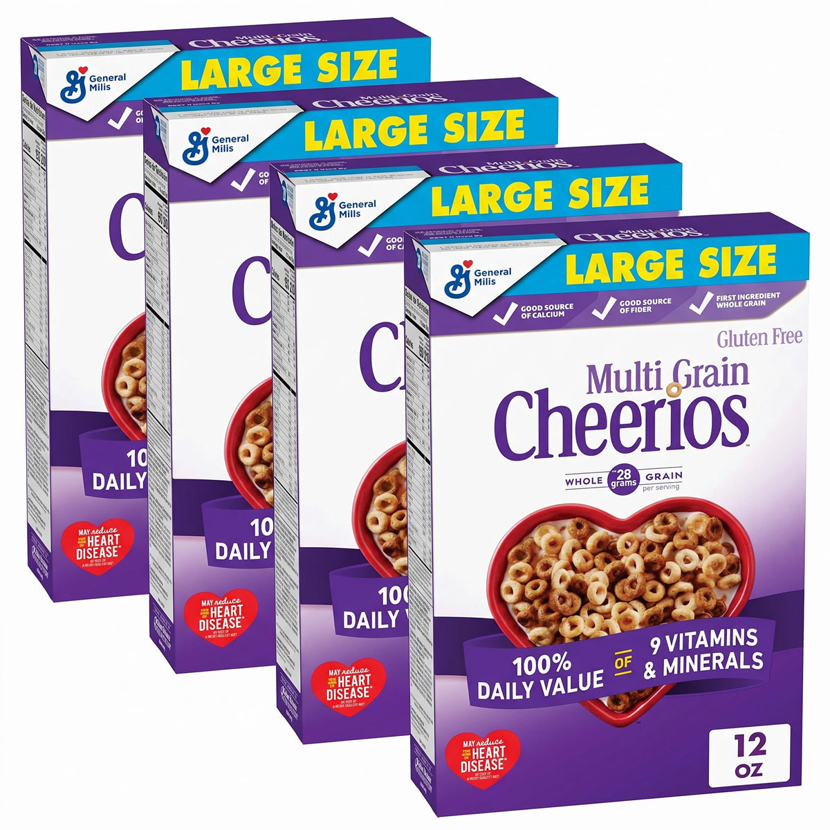 4 Pack Cheerios Multi Grain Heart Healthy Cereal (OU)