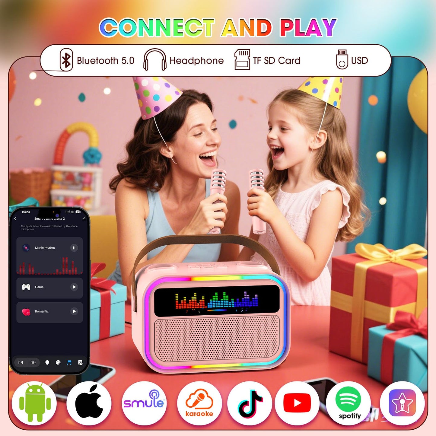 Karaoke Machine for Kids with 2 Microphones