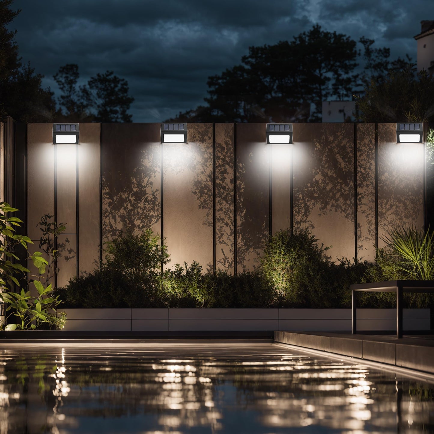 12 Pack Solar Fence Lights Outdoor Waterproof