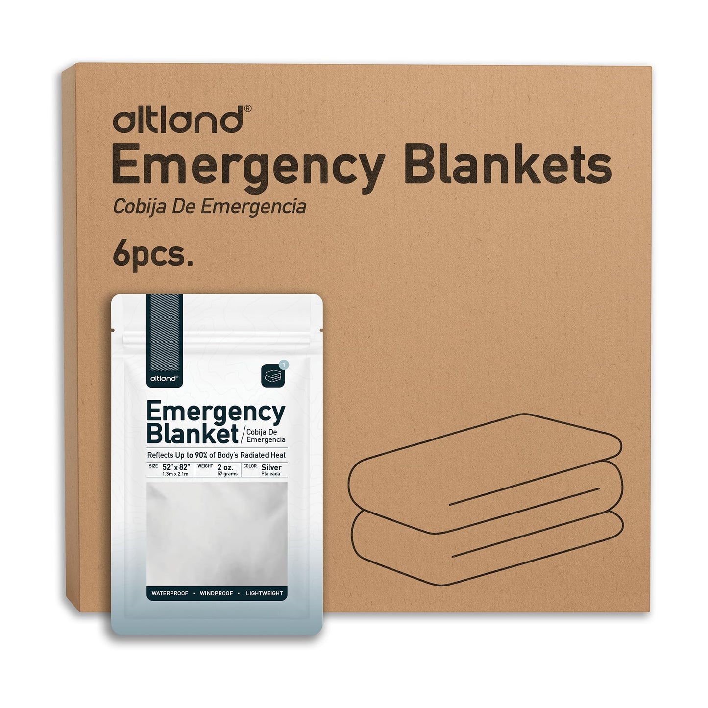 6 Pack Emergency Survival Blankets for Winter