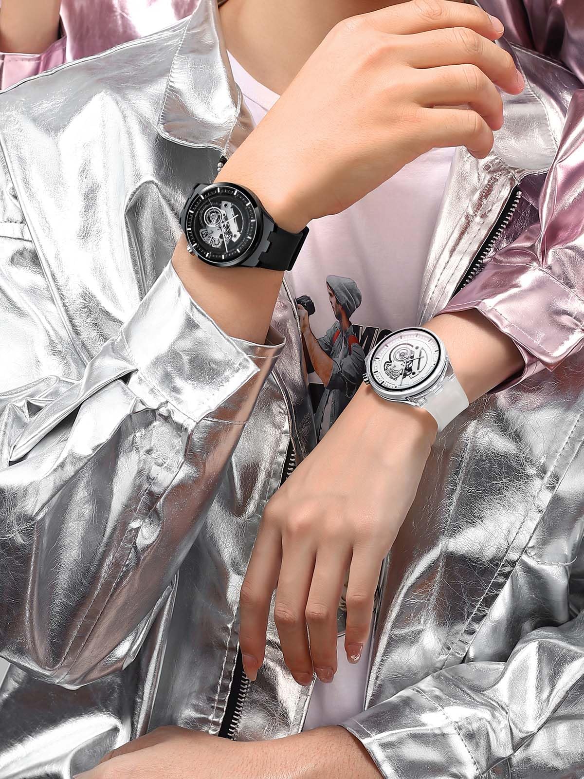BUREI Waterproof Silicone Quartz Casual Watch