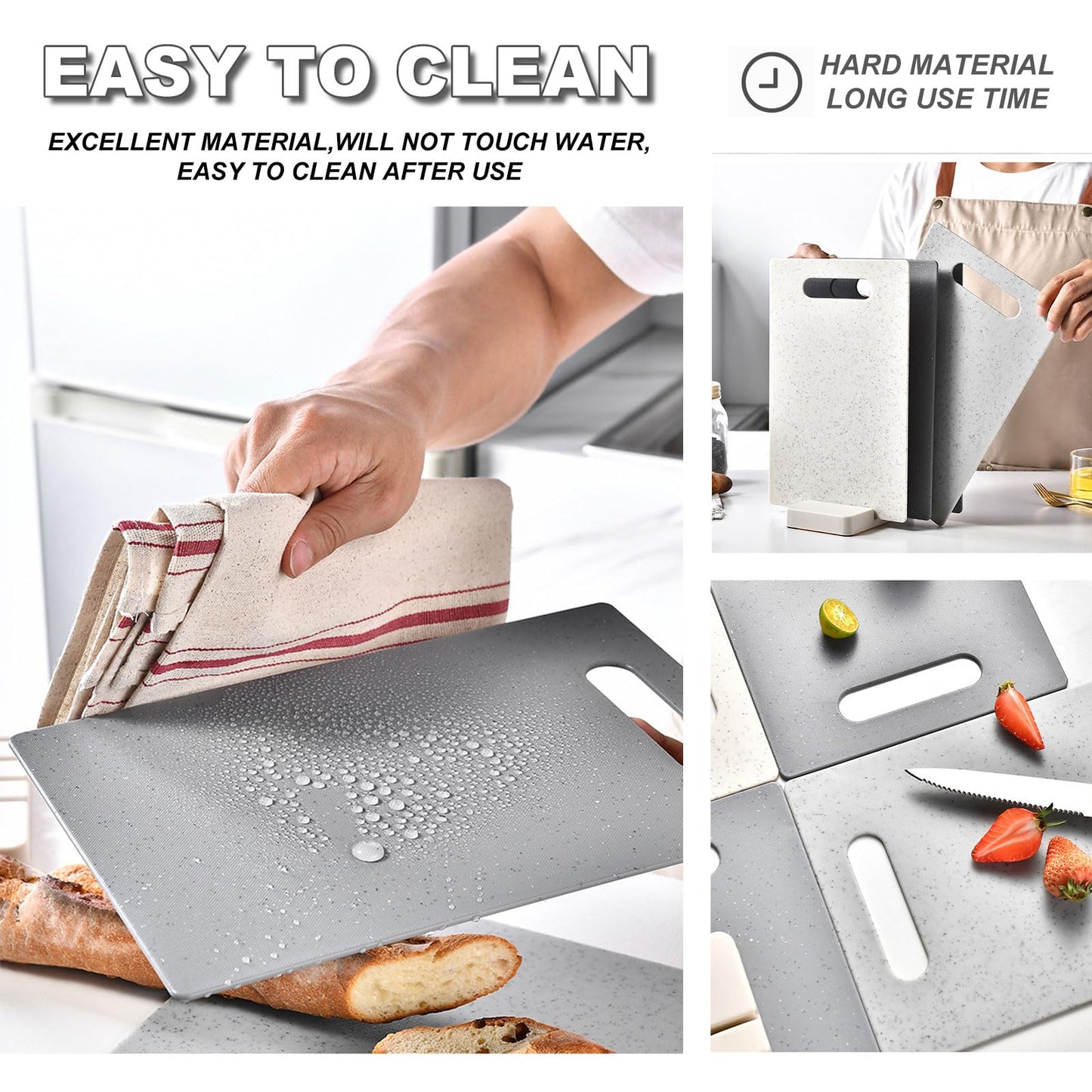 Aroplor 4-Piece Wheat Straw Cutting Board Set