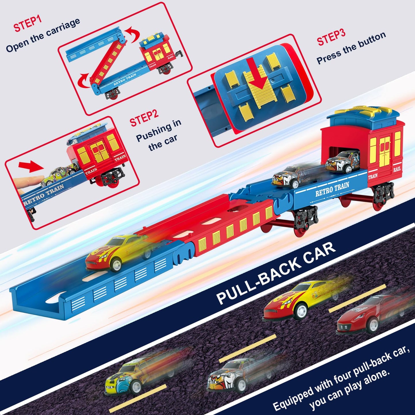 Electric Train Set with Lights, Smoke, Sounds