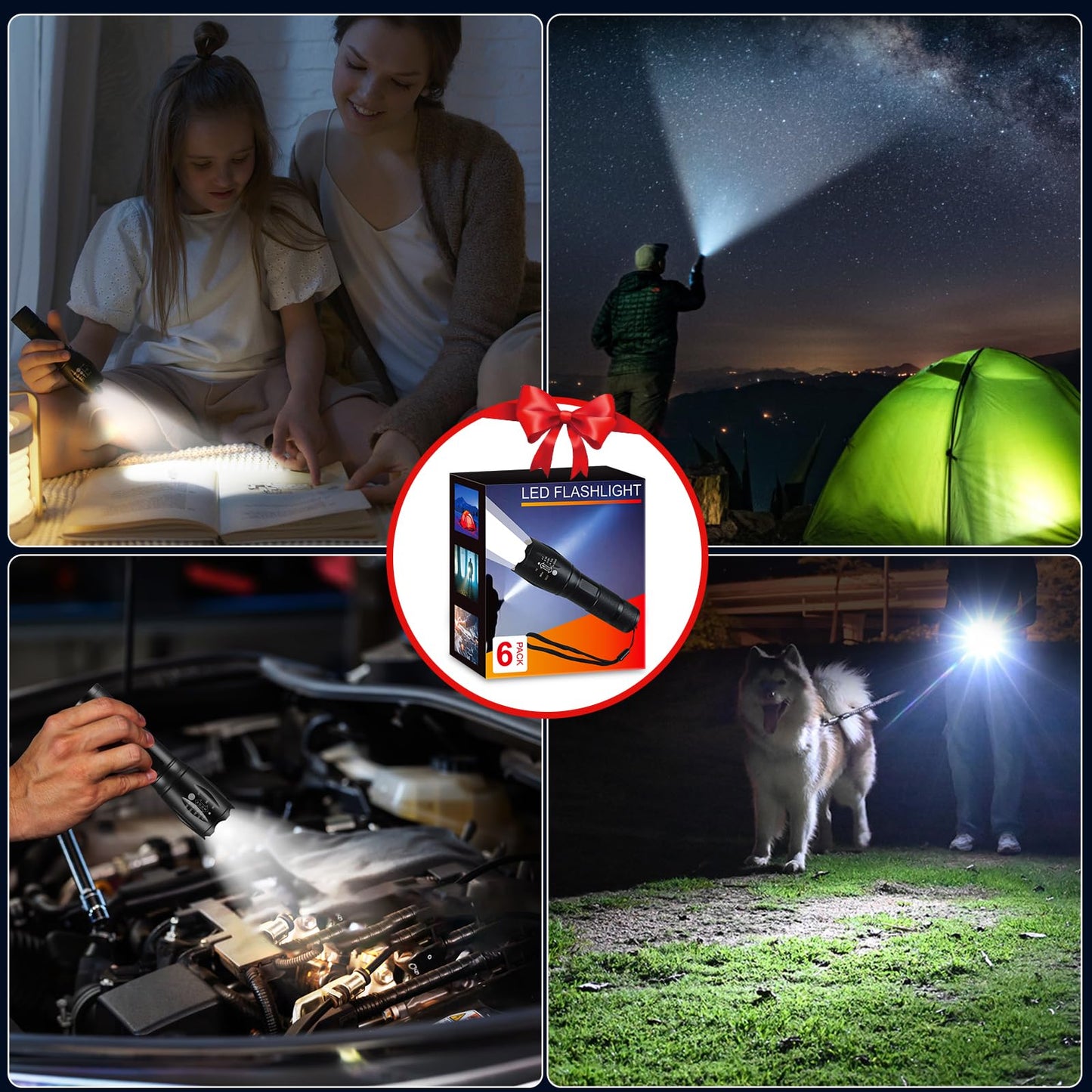6 Pack High Lumens LED Tactical Flashlights