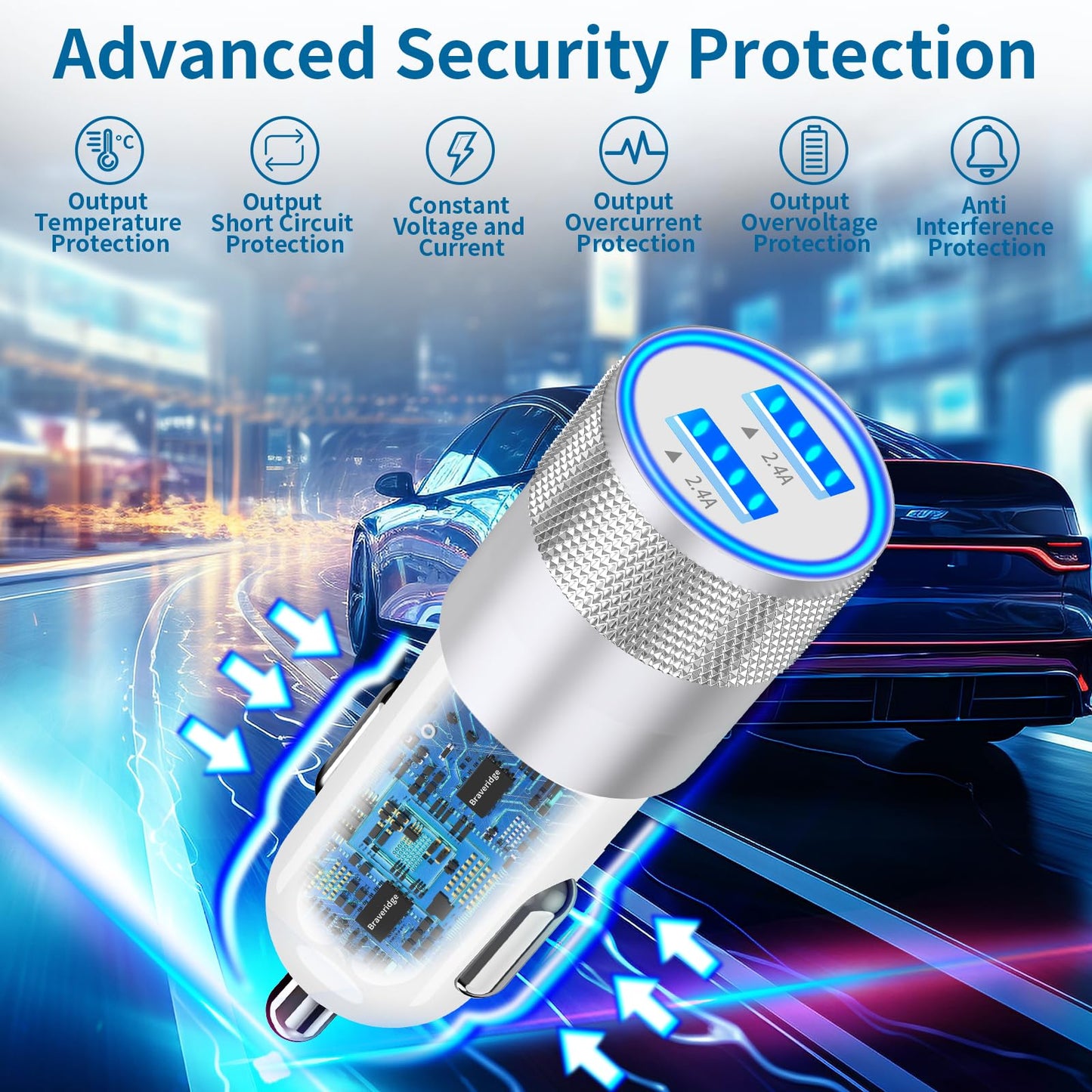 iPhone 16 Fast Car Charger with Type-C Cables