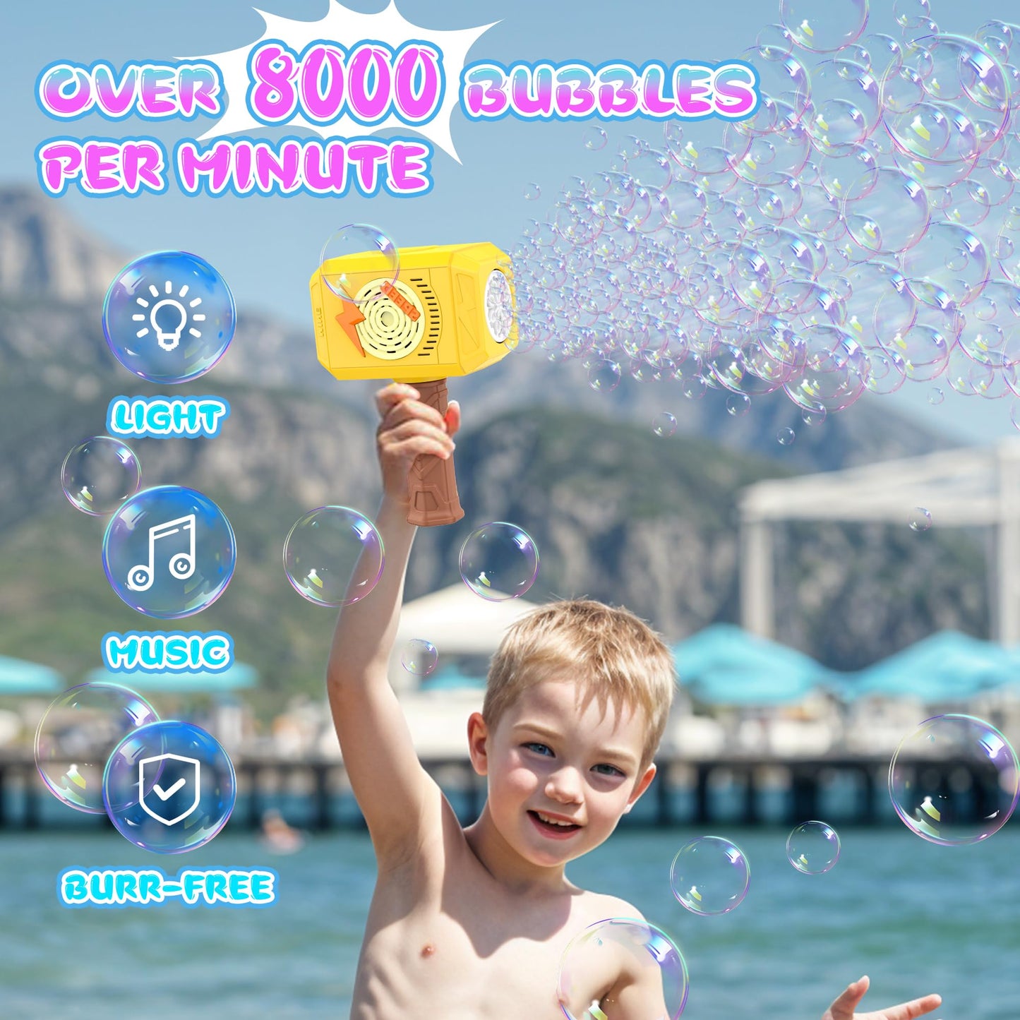 Bubble Machine with Light & Music for Kids