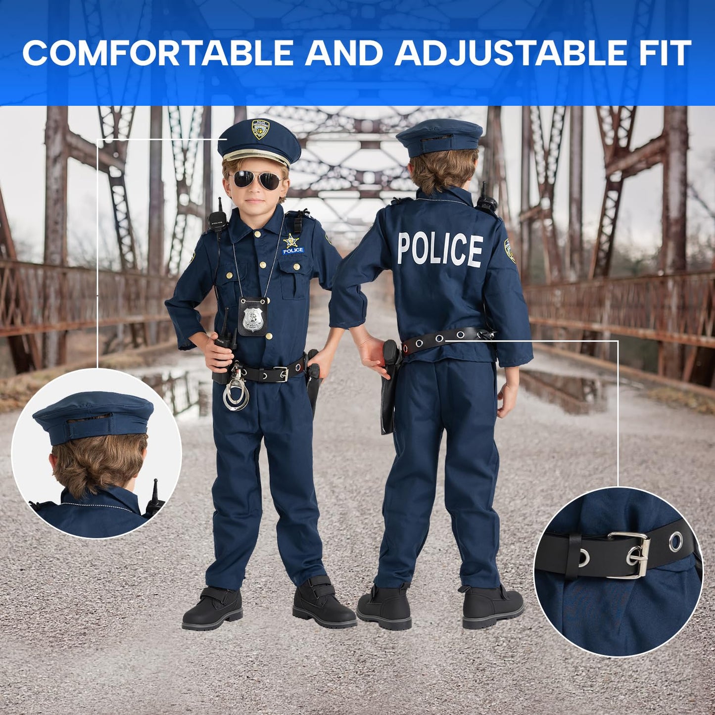 Dress Up America Kids Police Officer Costume Set
