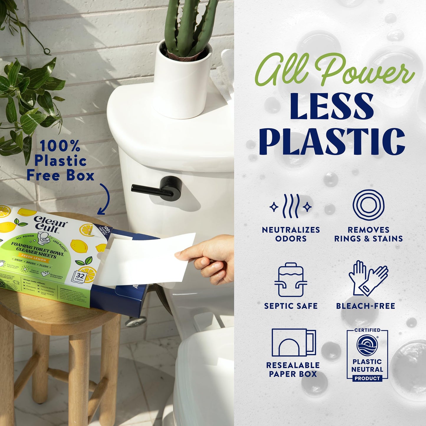 Dissolvable Toilet Bowl Cleaner Sheets - Cleancult