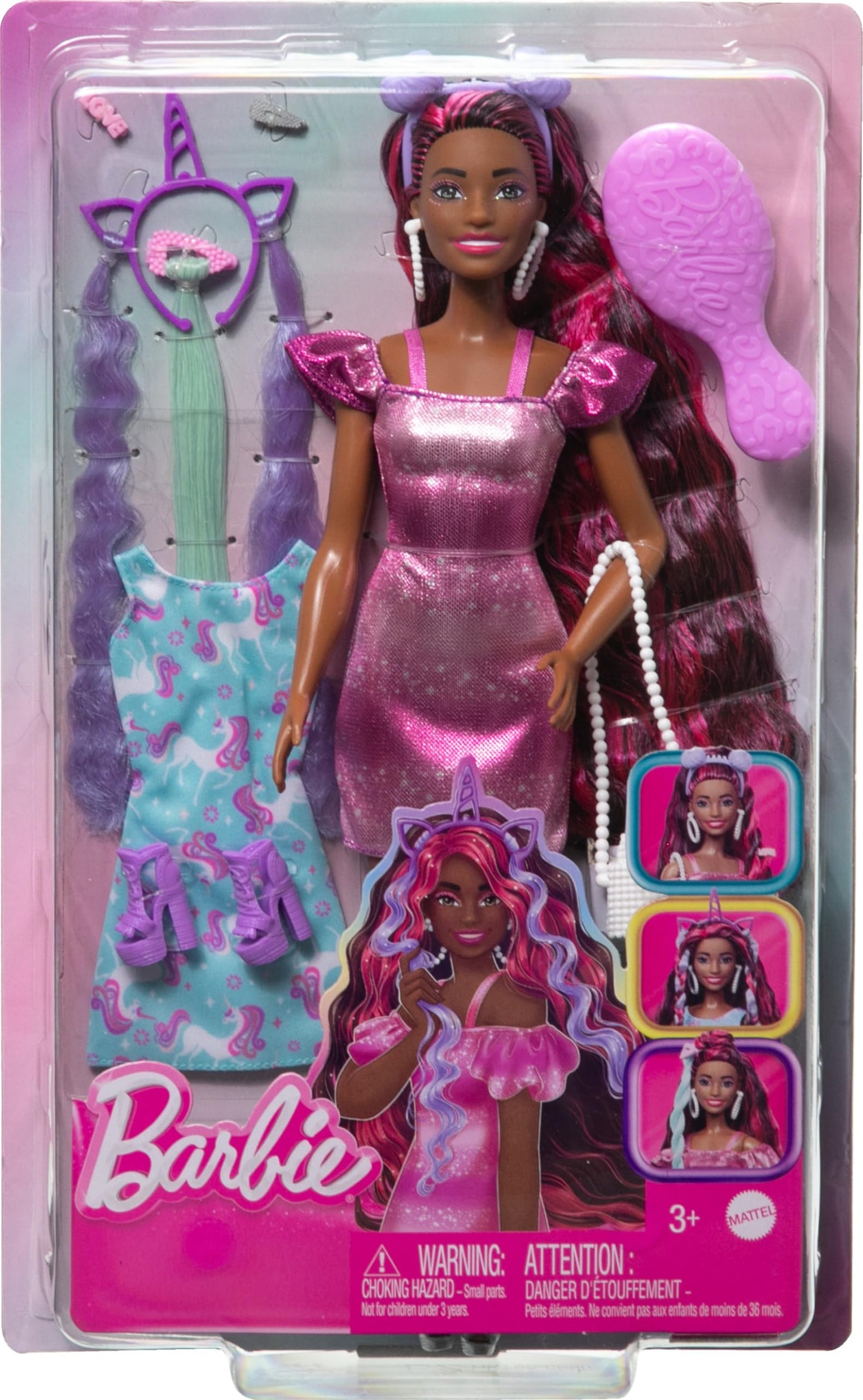 Barbie Fashion Doll with Extra-Long Streaked Hair
