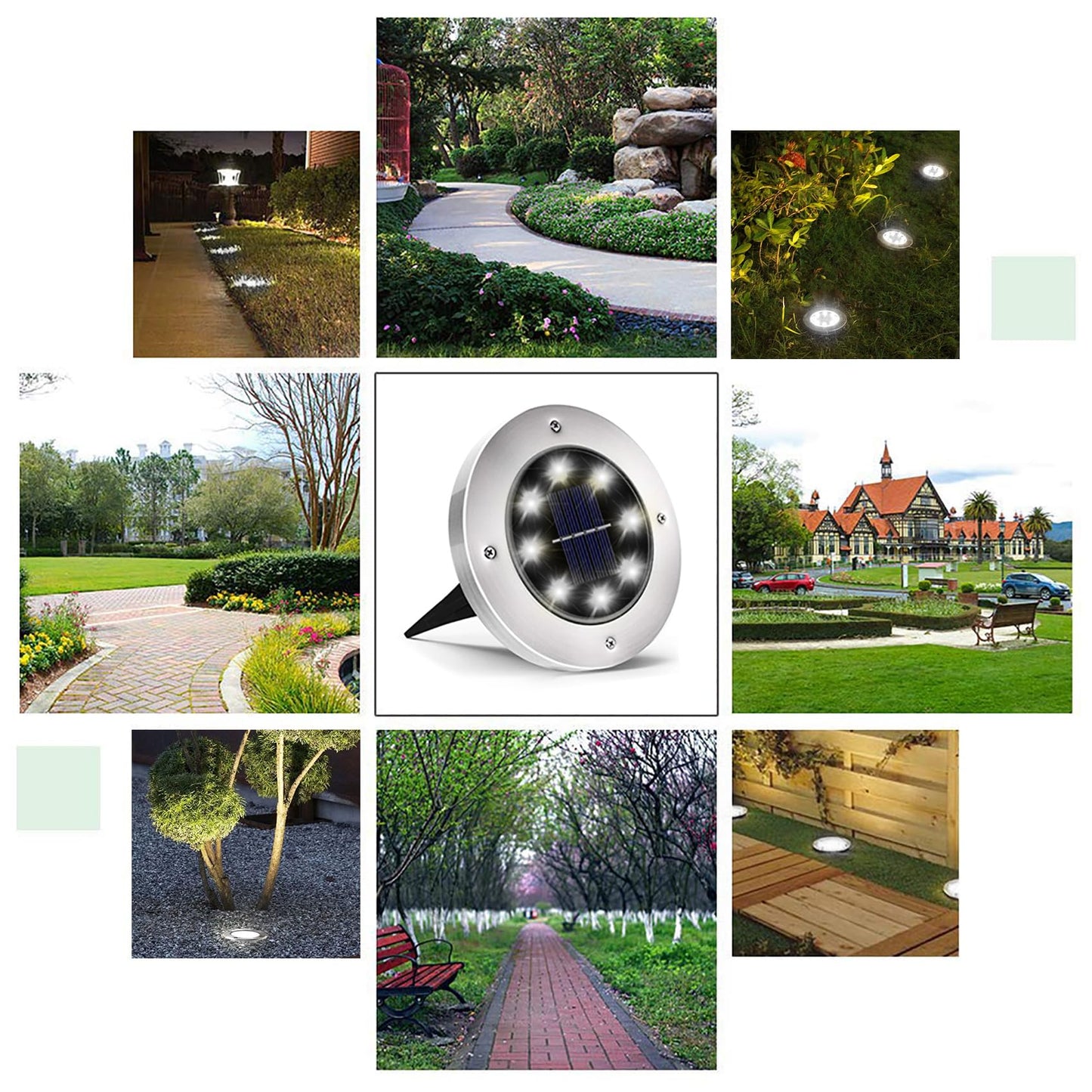 INCX 12-Pack Solar Outdoor Lights, Waterproof