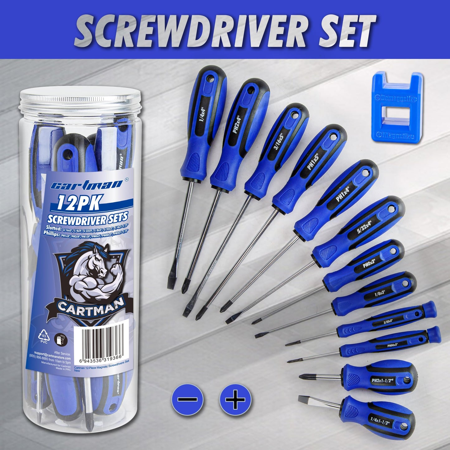 CARTMAN 12-Piece Magnetic Screwdriver Set