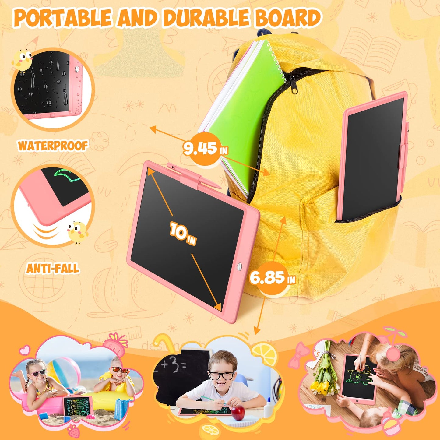 Colorful LCD Writing Tablet for Kids, 10 Inch