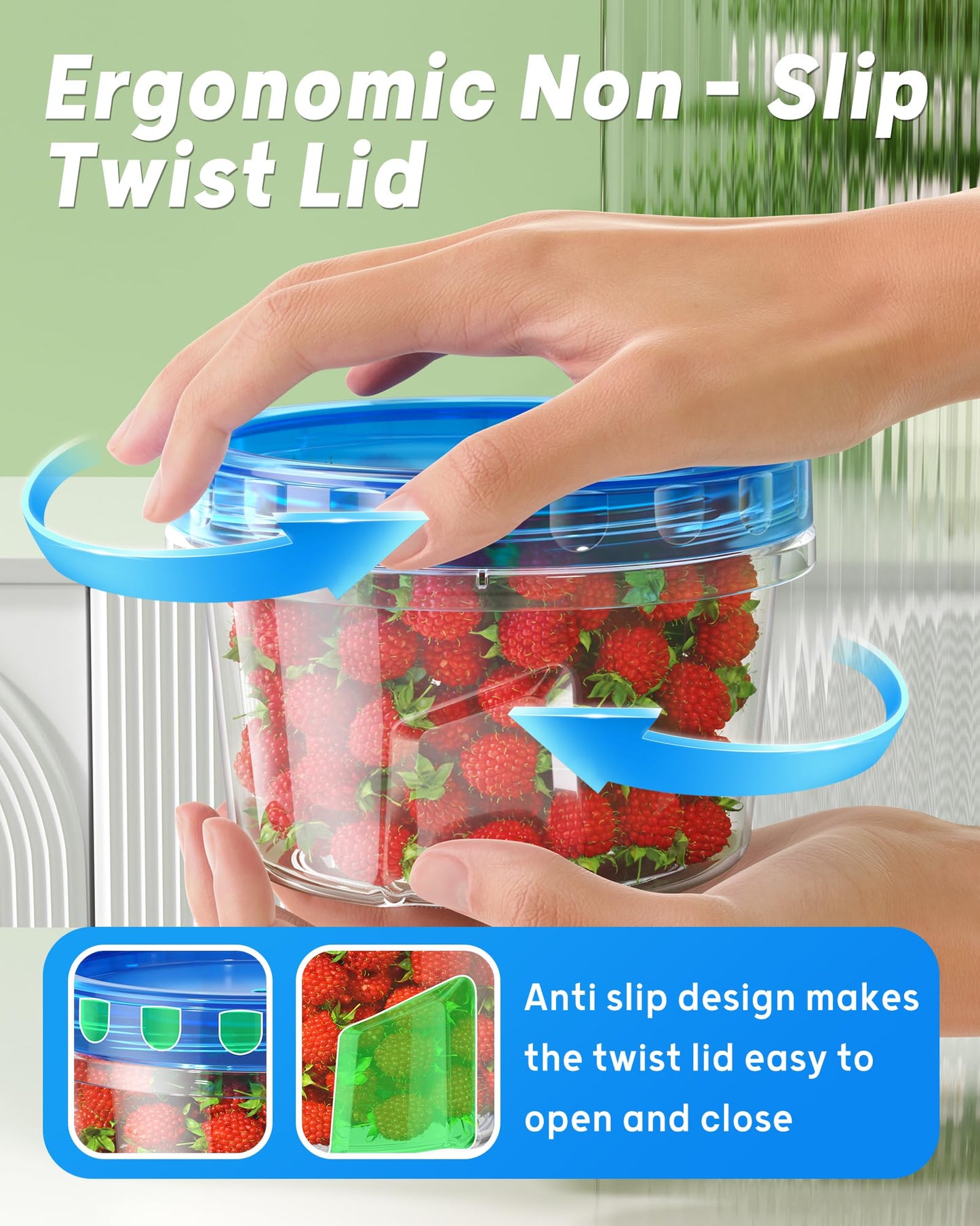 6 Pack BiuLeon Freezer Storage Containers with Lids