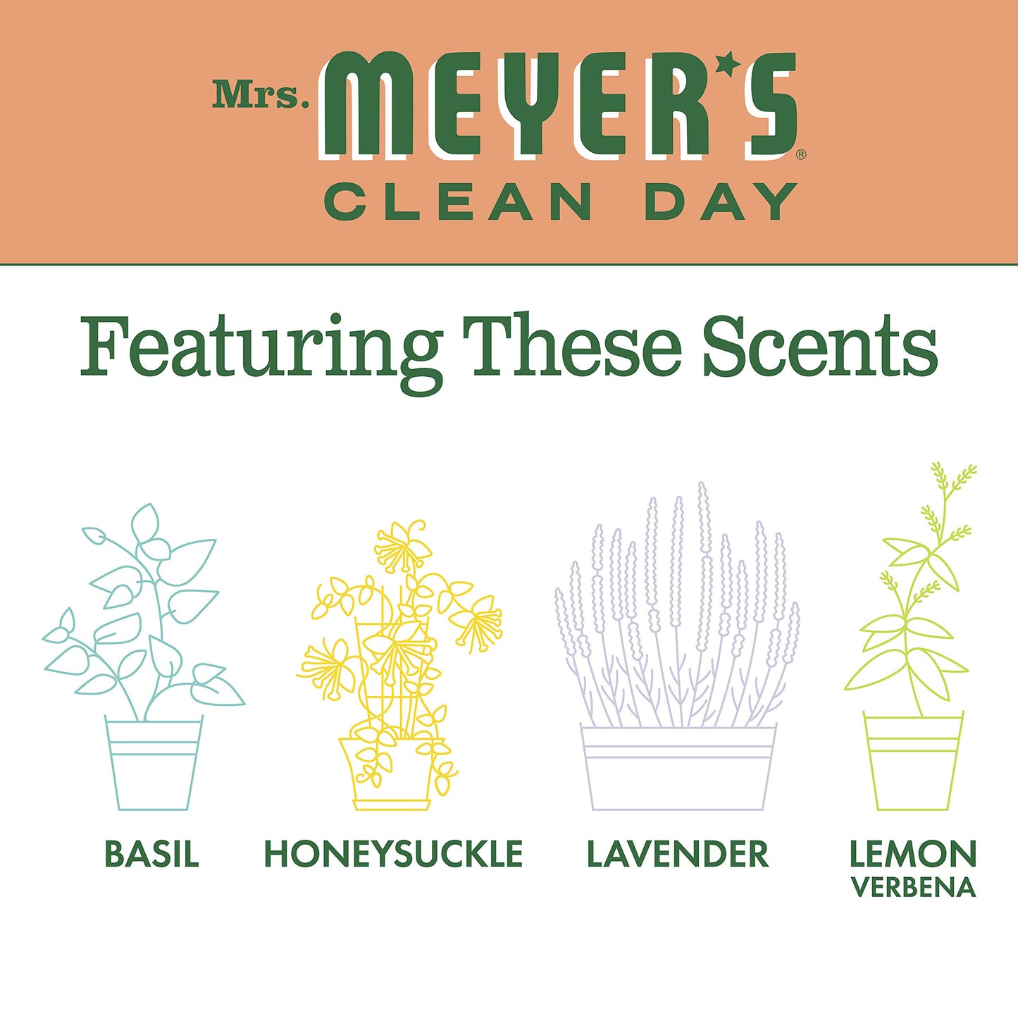 MRS. MEYER'S CLEAN DAY Kitchen Essentials Set, Includes: Hand Soap, Dish Soap, and All Purpose Cleaner, Geranium, 3 Count Pack