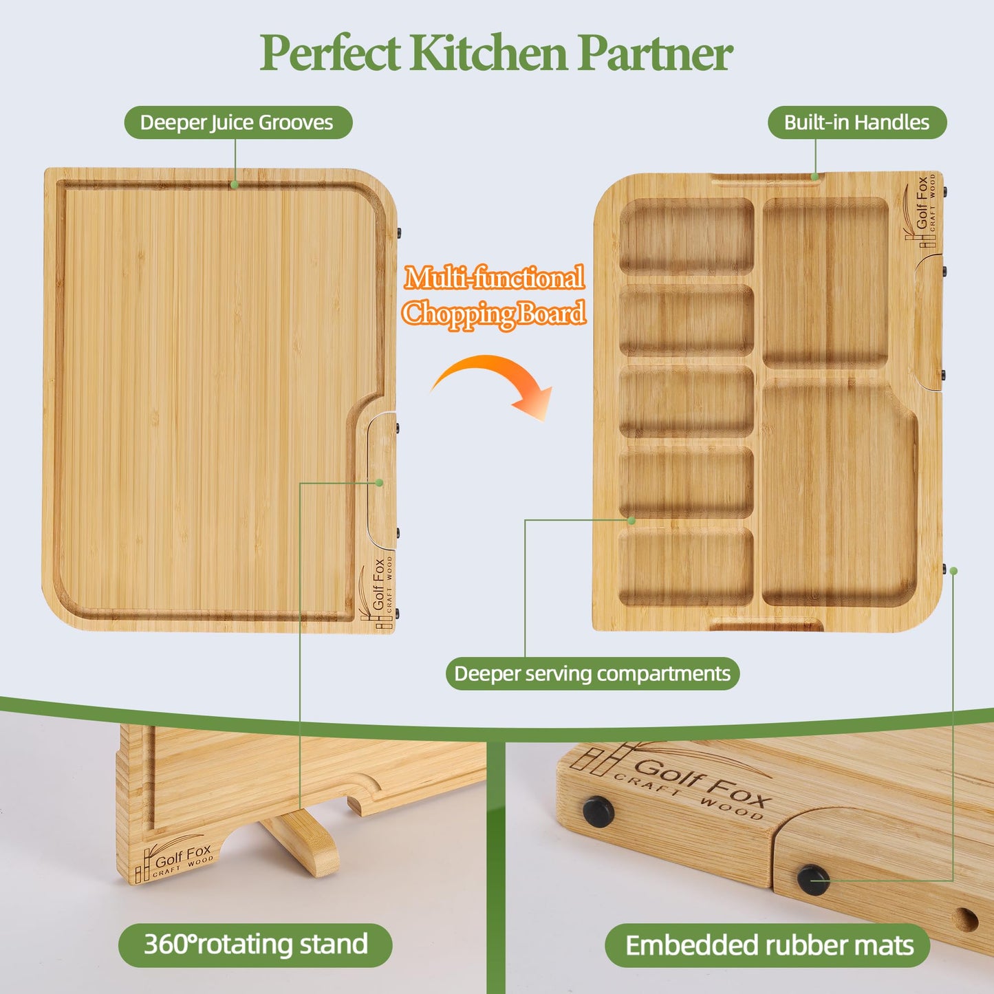 Extra Large Double-Sided Bamboo Cutting Board