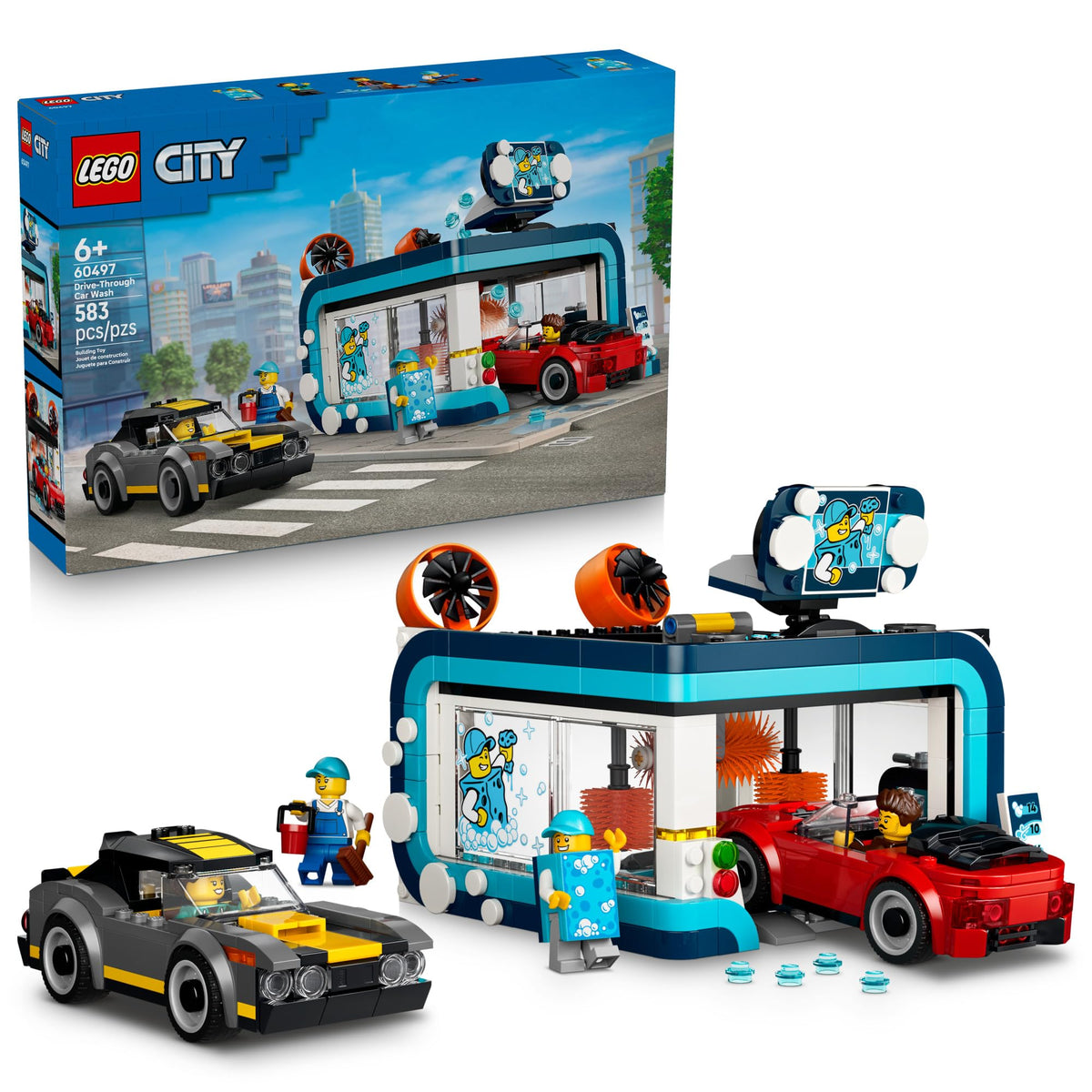 LEGO City Drive-Through Car Wash Building Set