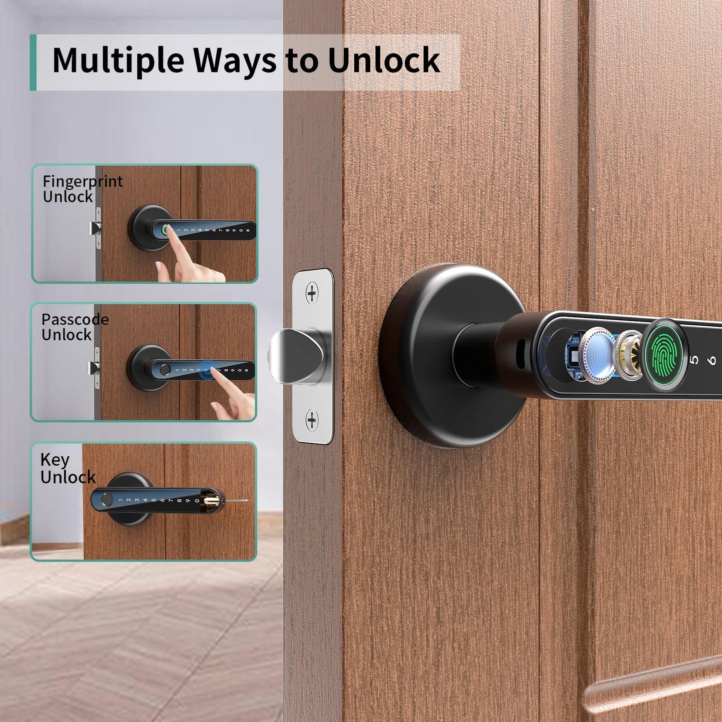 IRONZON Biometric Fingerprint Door Lock with Keypad