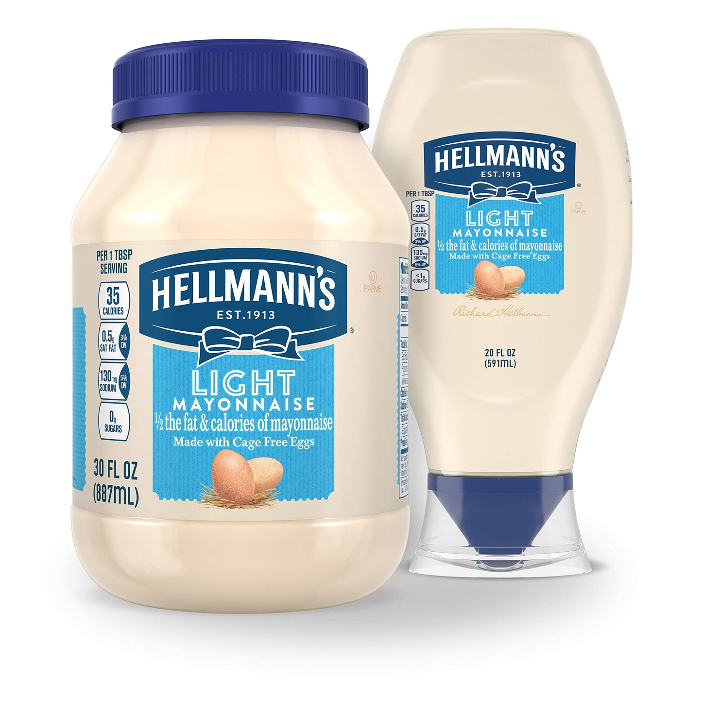 Hellmann's Light Mayonnaise Squeeze Bottle 20 oz Pack