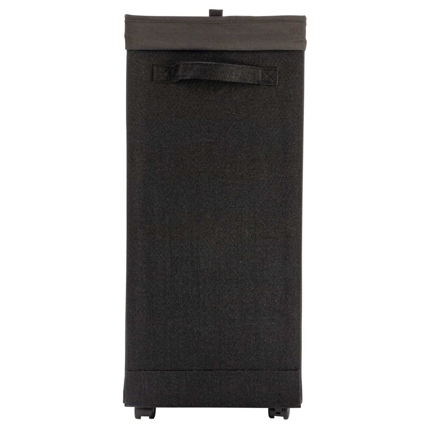 Household Essentials Narrow Collapsible Laundry Hamper with Liner and Lid, Black HE1059