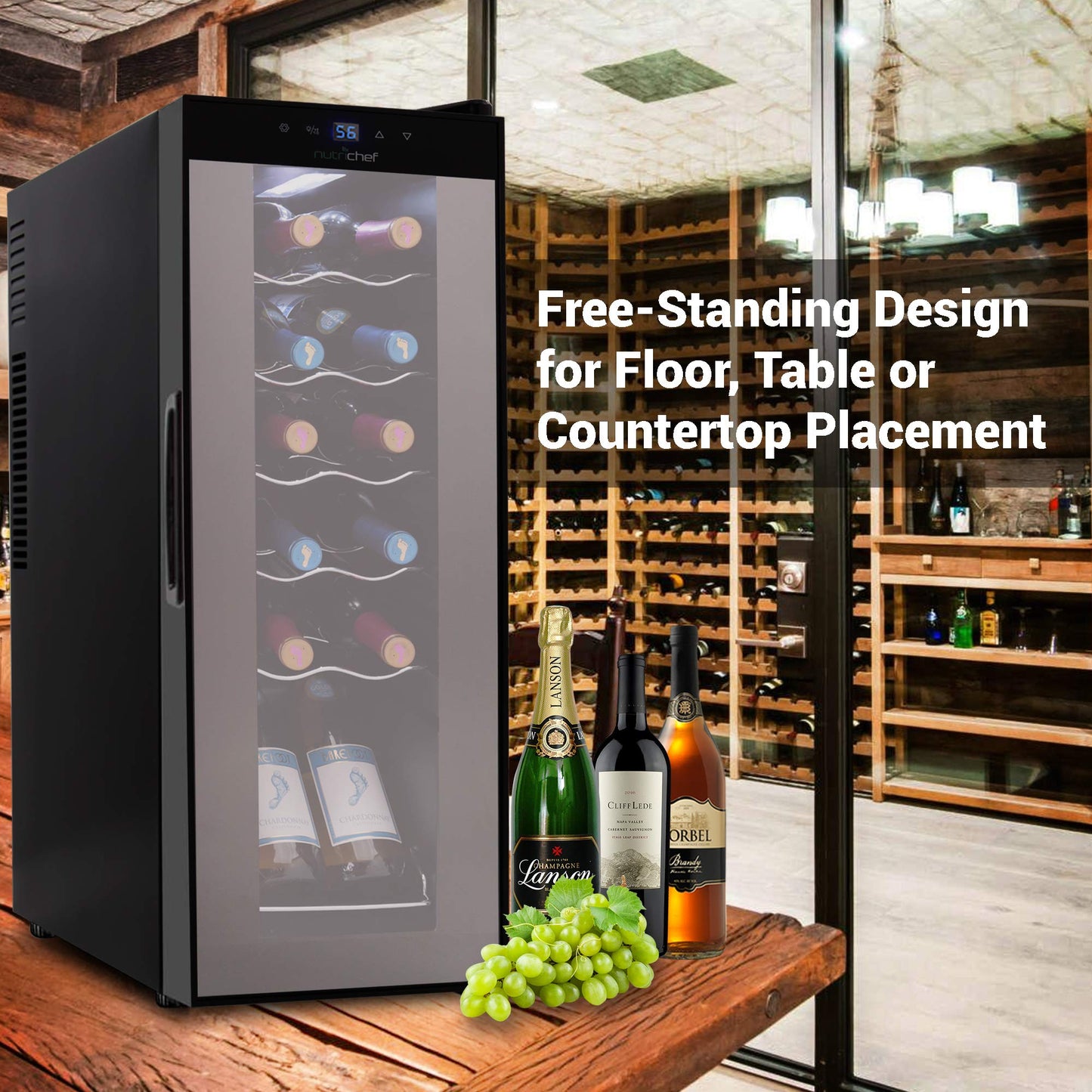 12-Bottle NutriChef Mini Wine Fridge Chiller