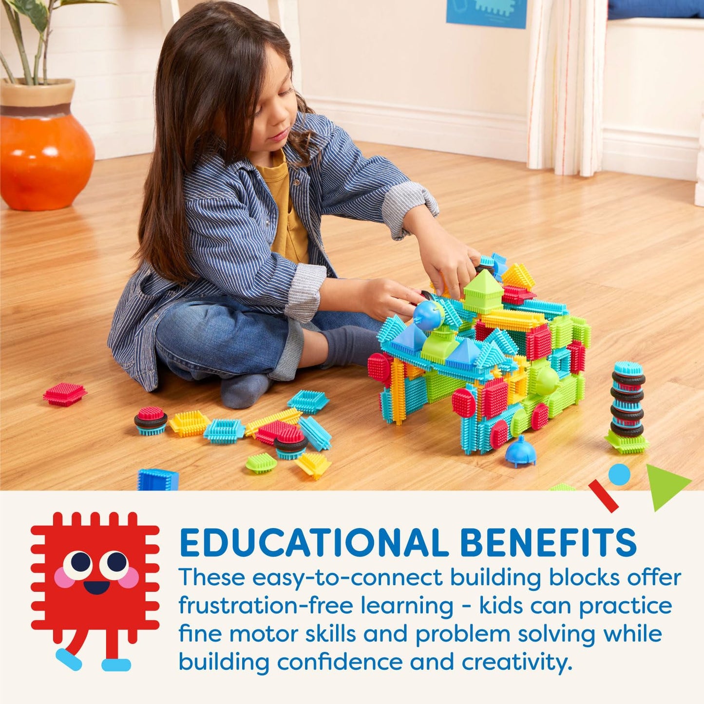 Bristle Blocks 112 pc Building Set for Toddlers