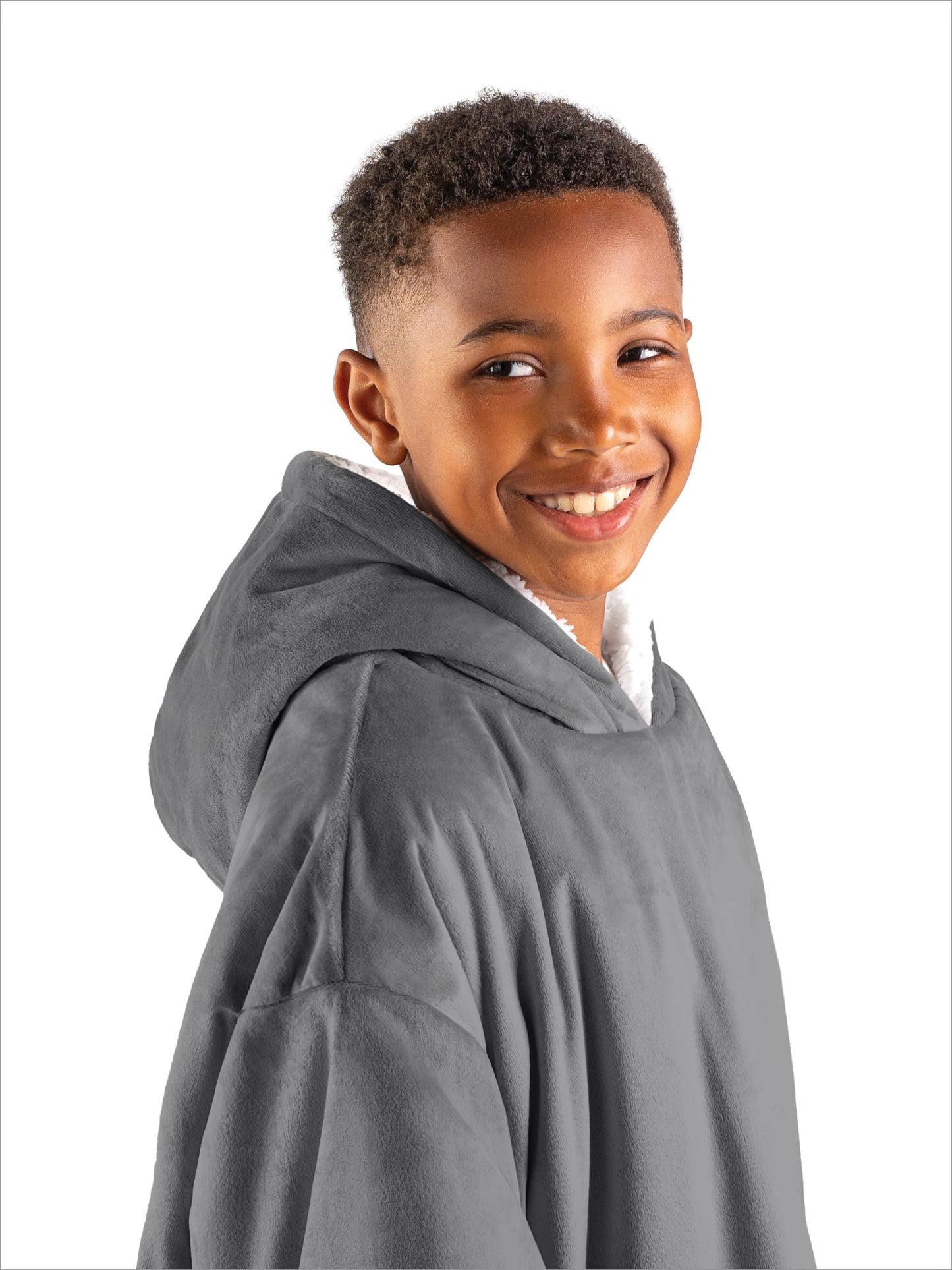 Bare Home Kids Wearable Fleece Blanket Hoodie