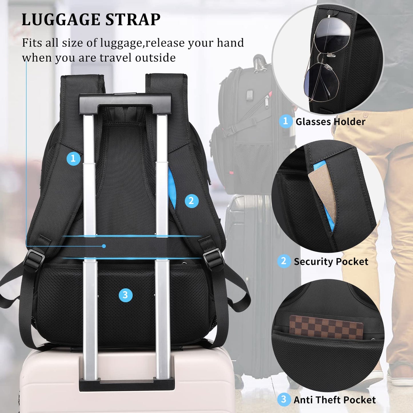 DUSLANG 50L Travel Laptop Backpack for 17"