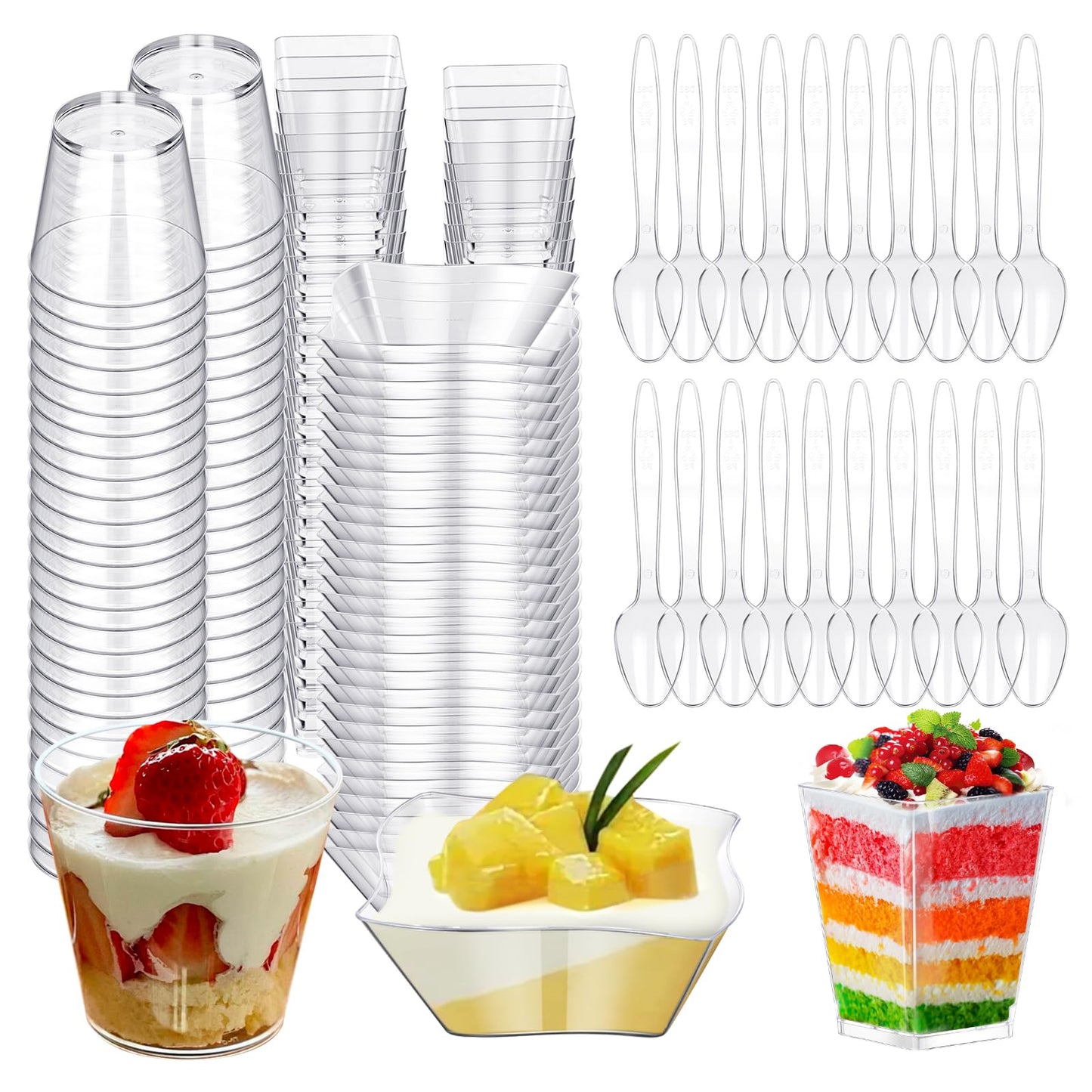 5oz Clear Plastic Dessert Cups, 300 Packs