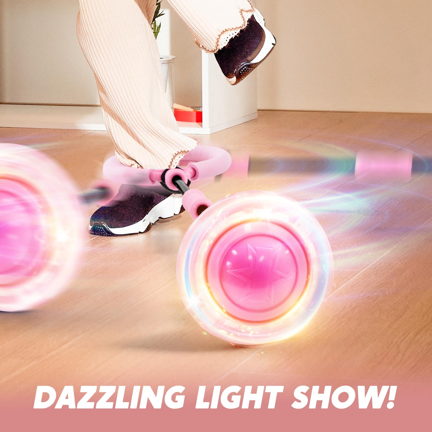 JOYIN Flashing Pink Ankle Skip Ball for Kids