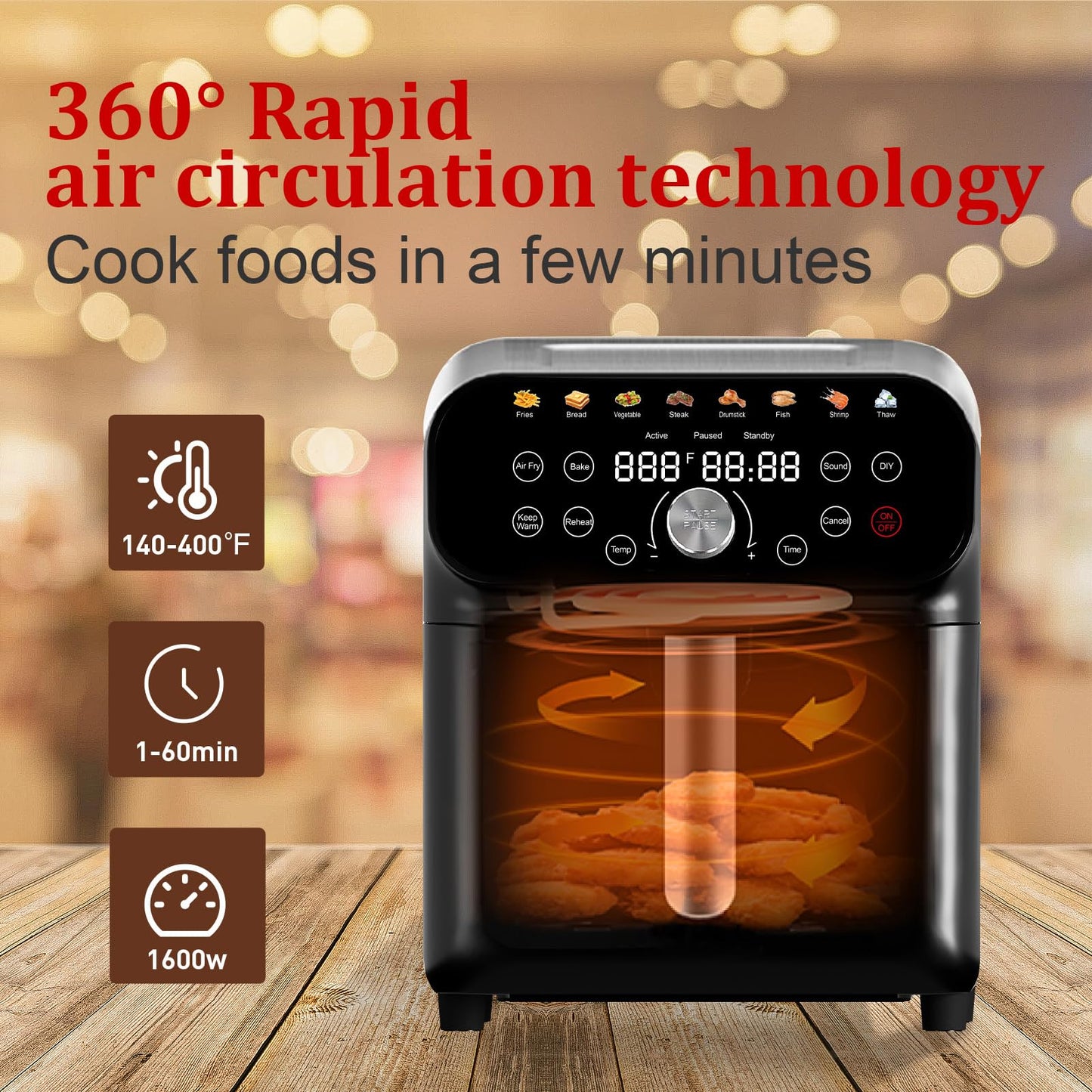 6.2QT Air Fryer Oven with Digital Touchscreen