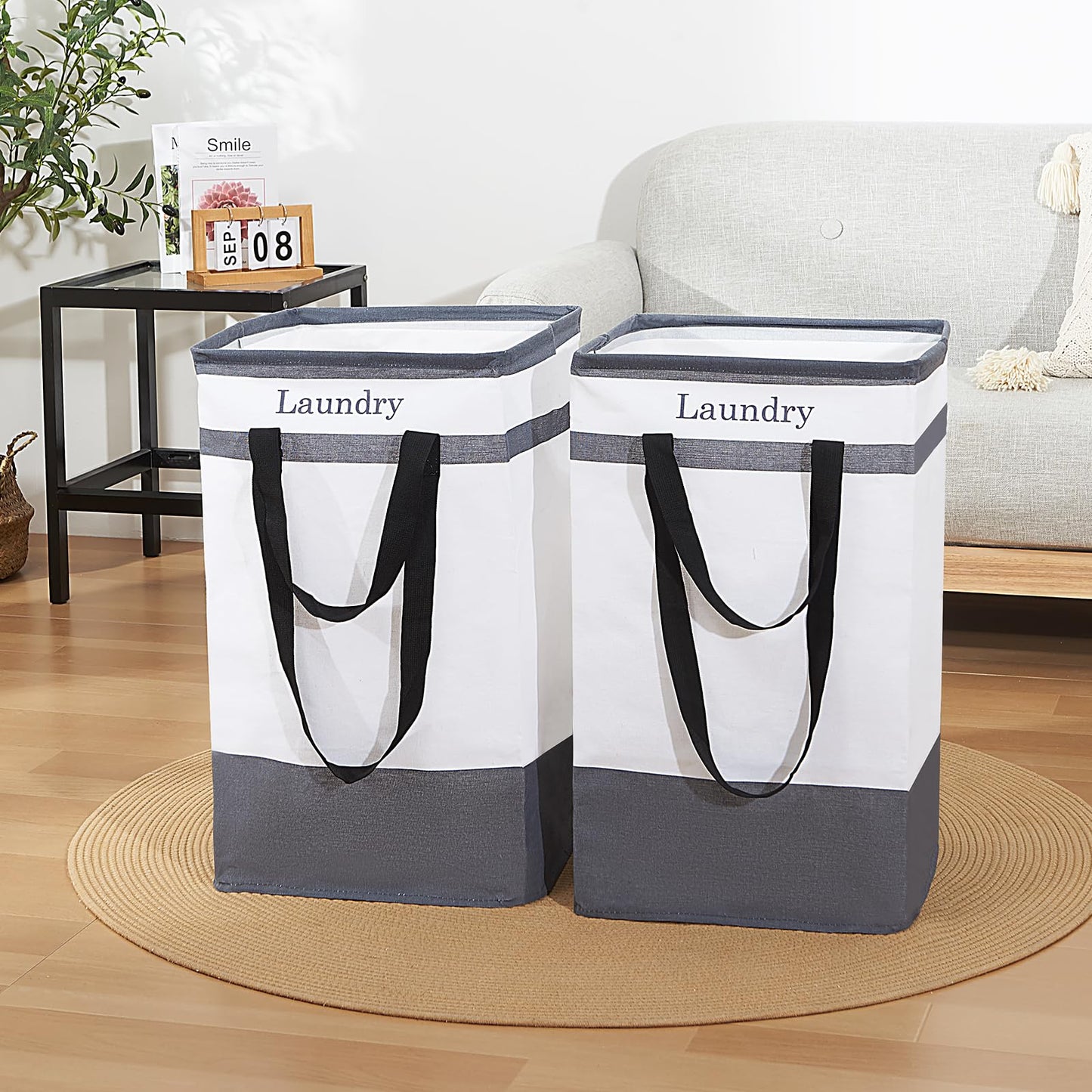 2 Pack Laundry Baskets with Carry Handles