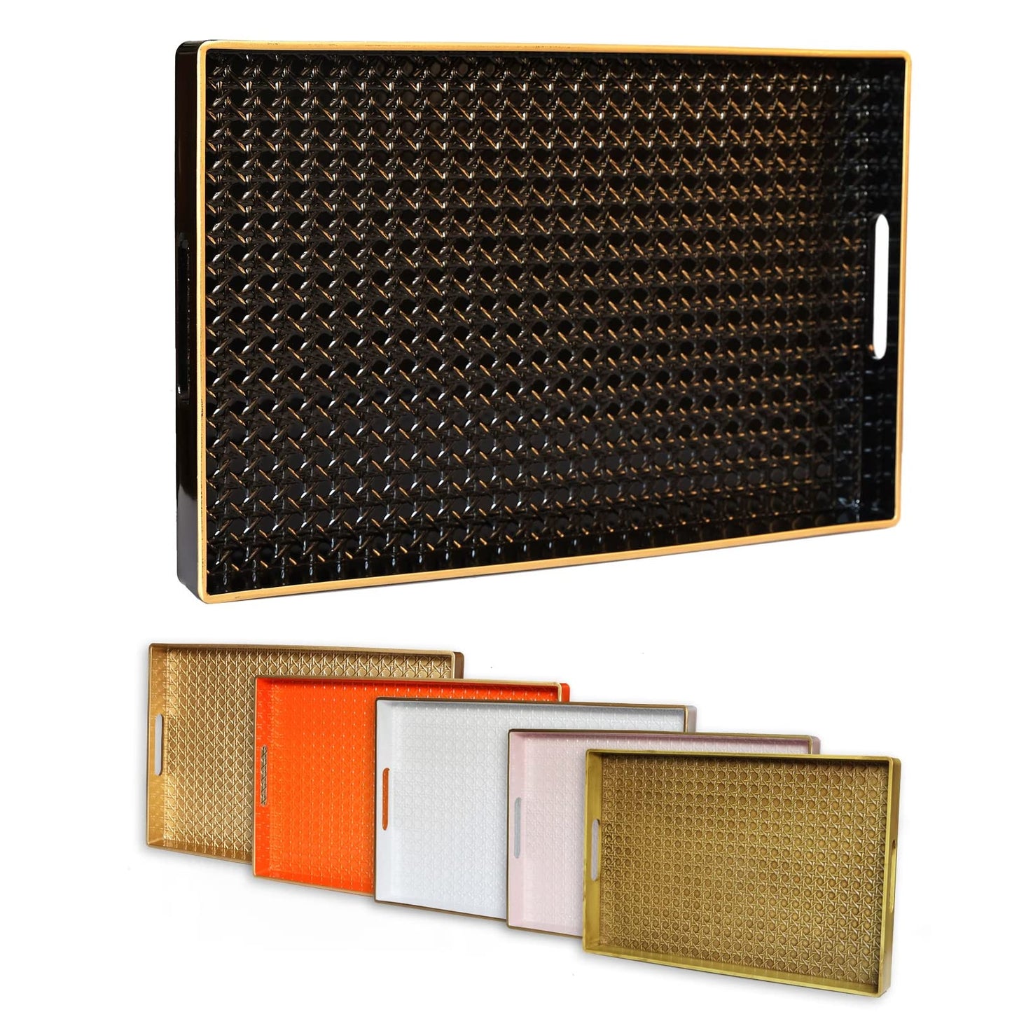 Rectangular Serving Tray with Handles for Decor