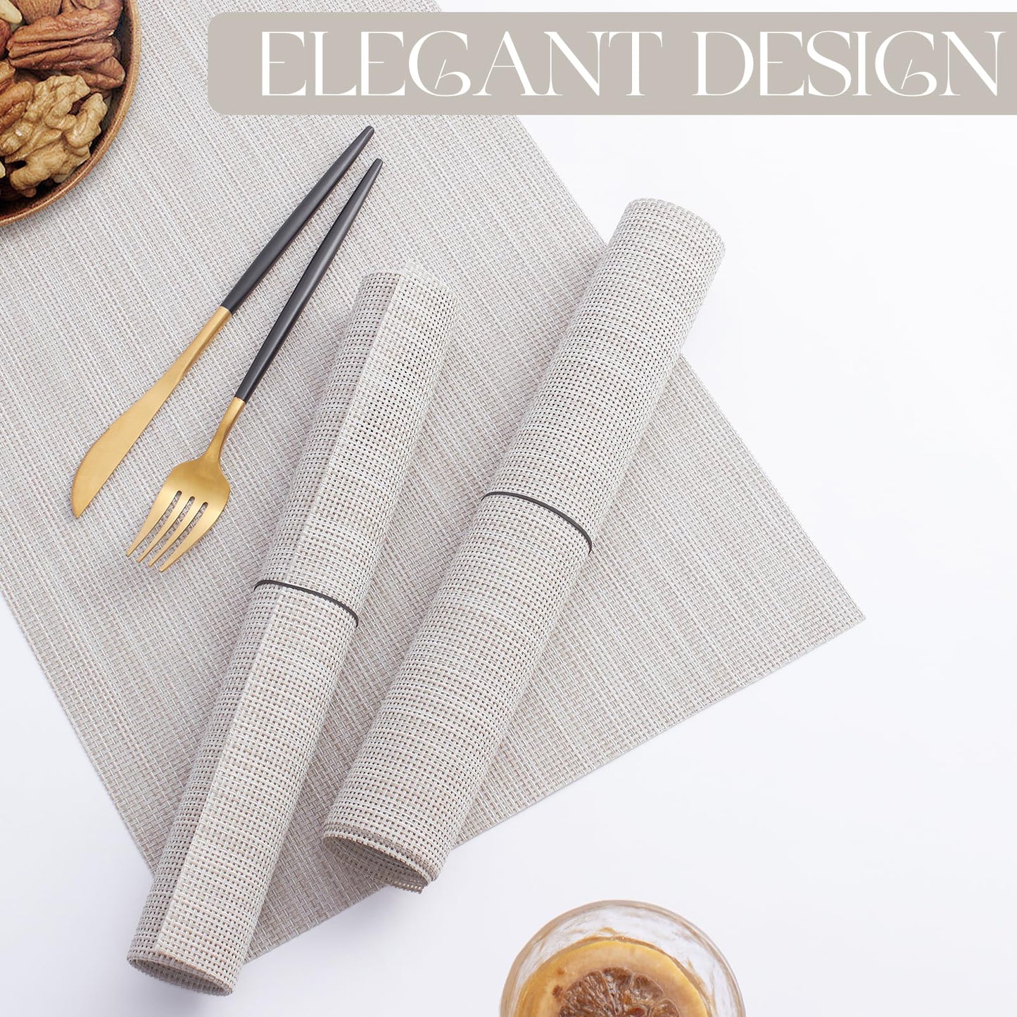 Set of 4 Woven Heat Resistant Placemats