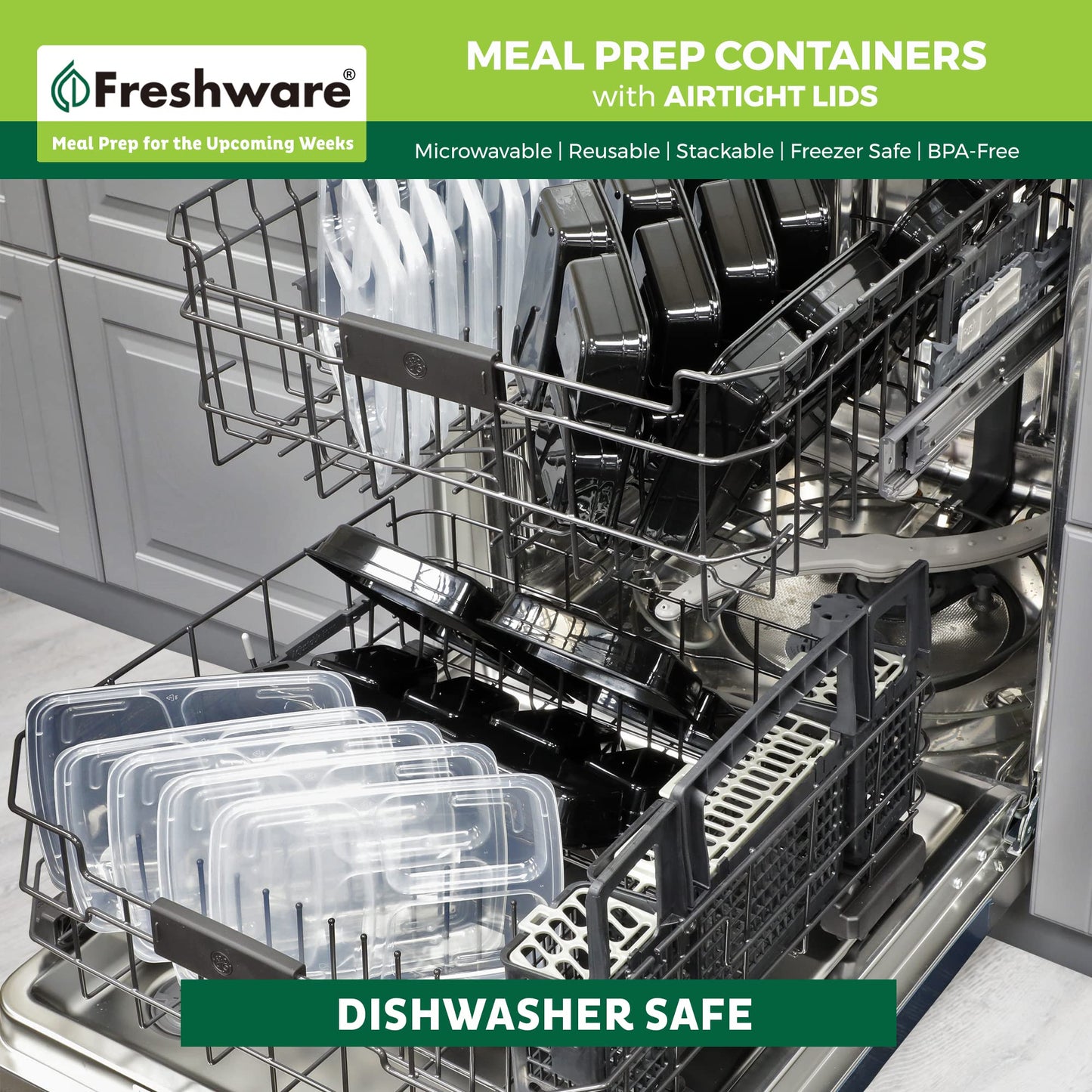 21 Pack Freshware Meal Prep Containers with Lids