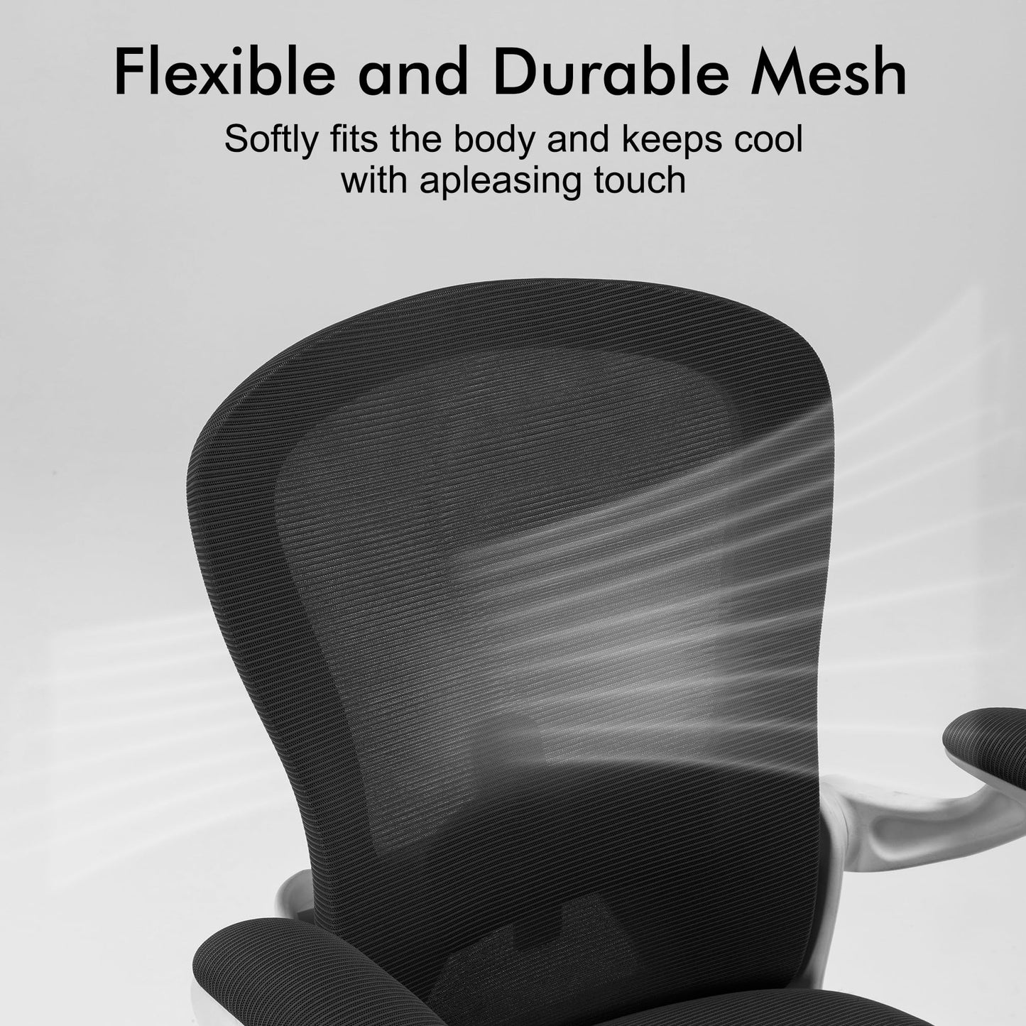 Apusen Ergonomic Home Office Desk Chairs Comfy Computer Gaming Chairs Mesh Arm Swivel Chairs of Adults for Home Office Bedroom(White)
