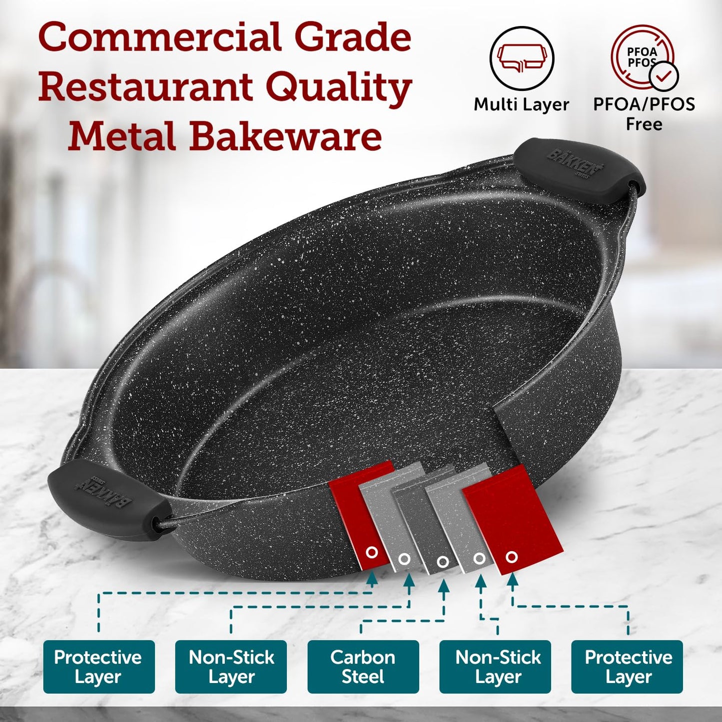 8-Piece Nonstick Bakeware Set by BAKKENMASTER