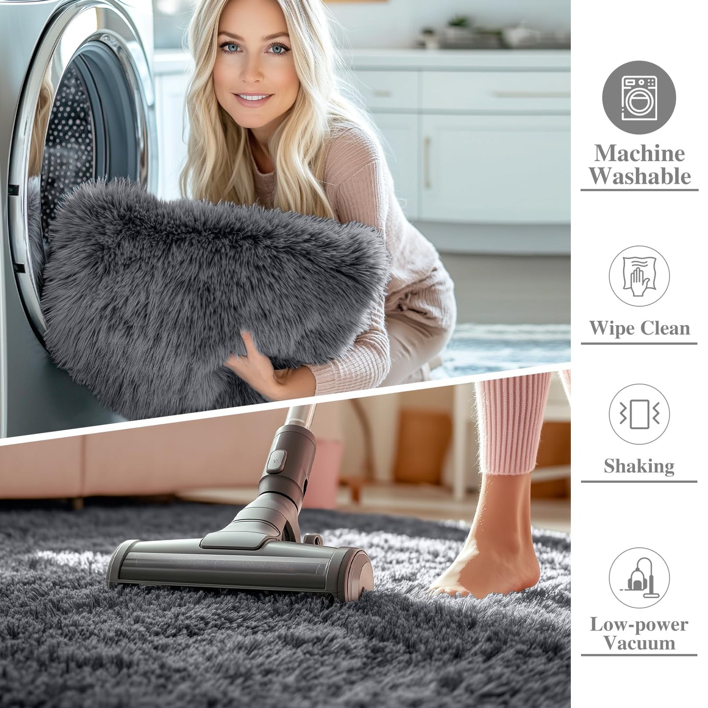 OLANLY Soft Shaggy Area Rug for Living Room