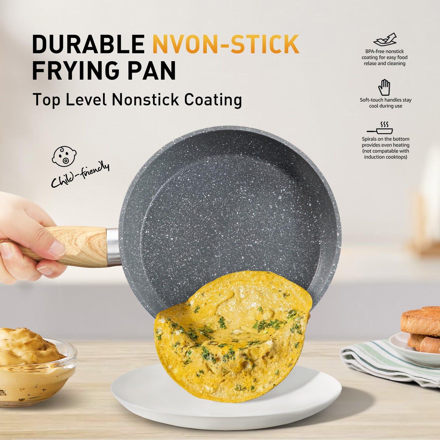 DishDelight Nonstick 17-Piece Cookware Set, Gray